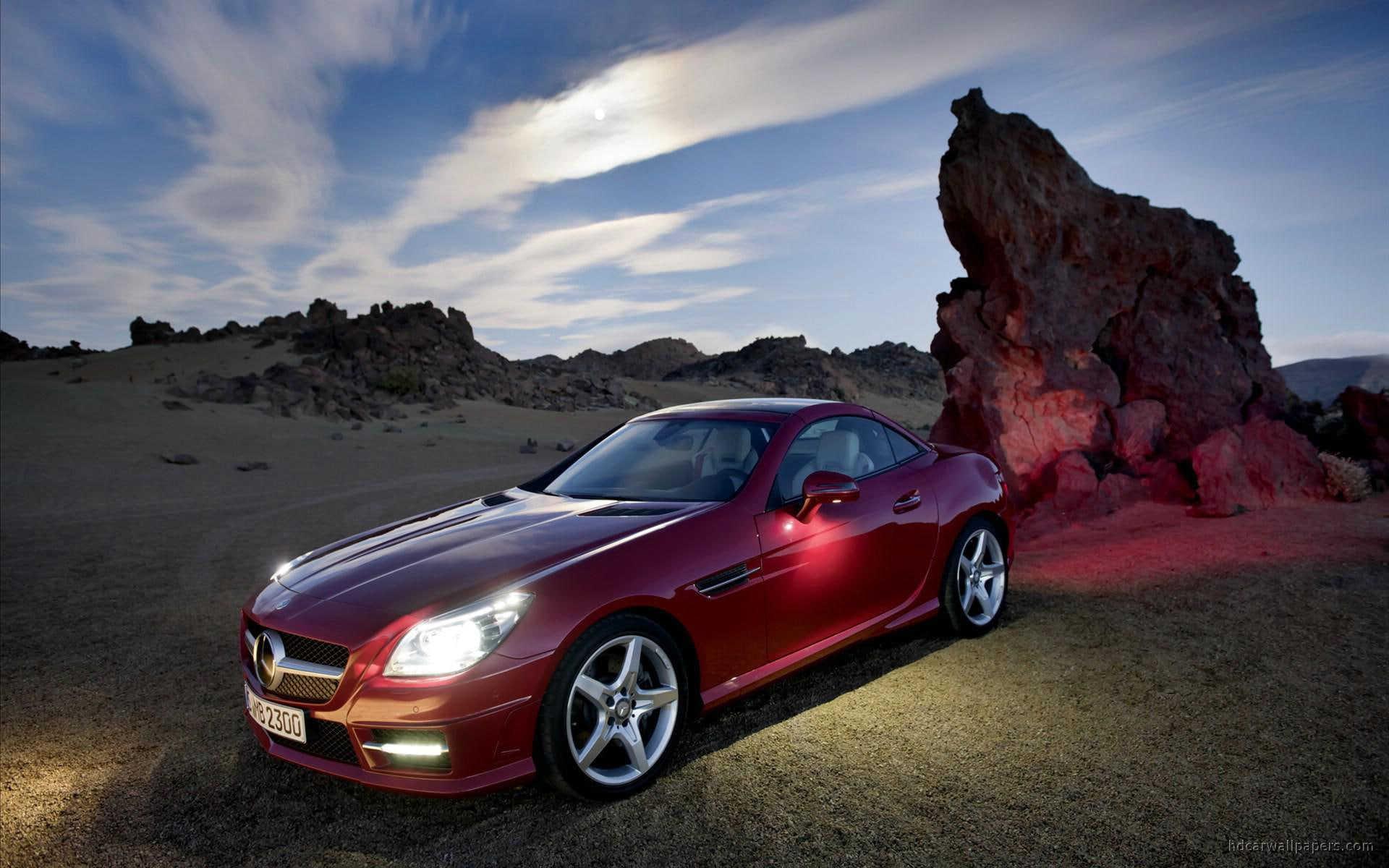 red, benz, 2012, mercedes, roadster, 1080P, slk, coupe, cars, mercedes benz, HD Wallpaper