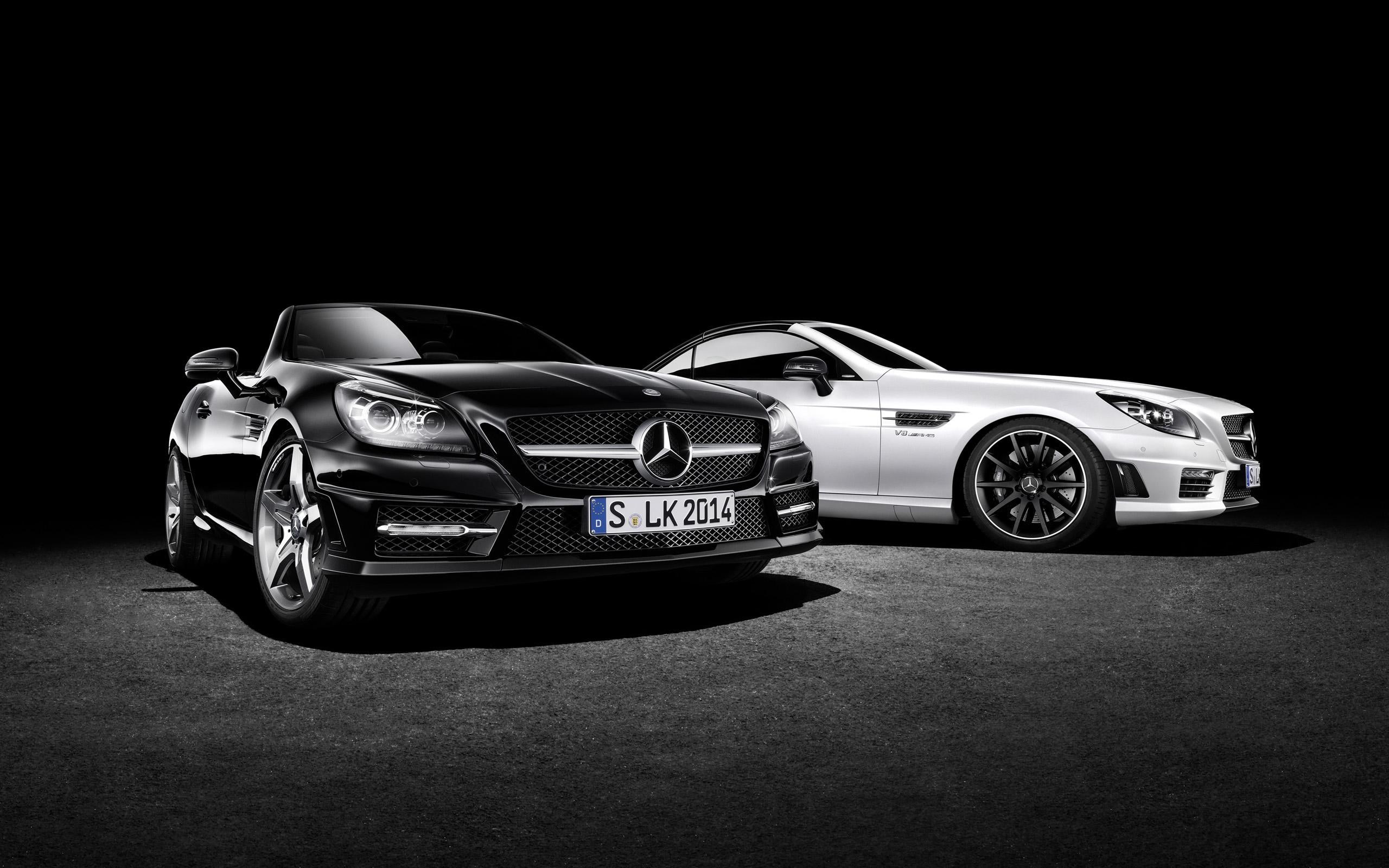 mercedes, 2014, slk, carbonlook, black, sls, benz, cars, 2K, slk55, white, edition, mercedes benz, HD Wallpaper
