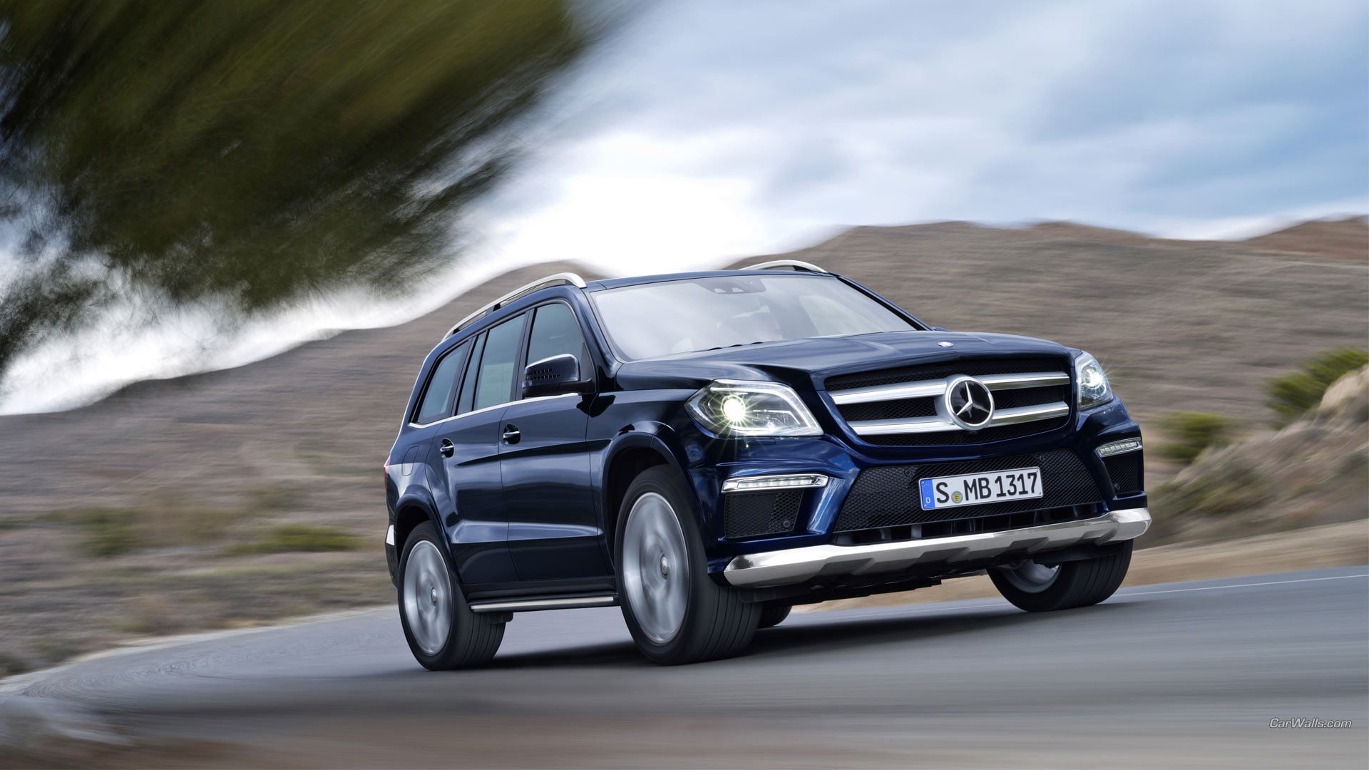 blue cars, German cars, Mercedes Benz, 1080P, SUV, car, Mercedes GL, HD Wallpaper