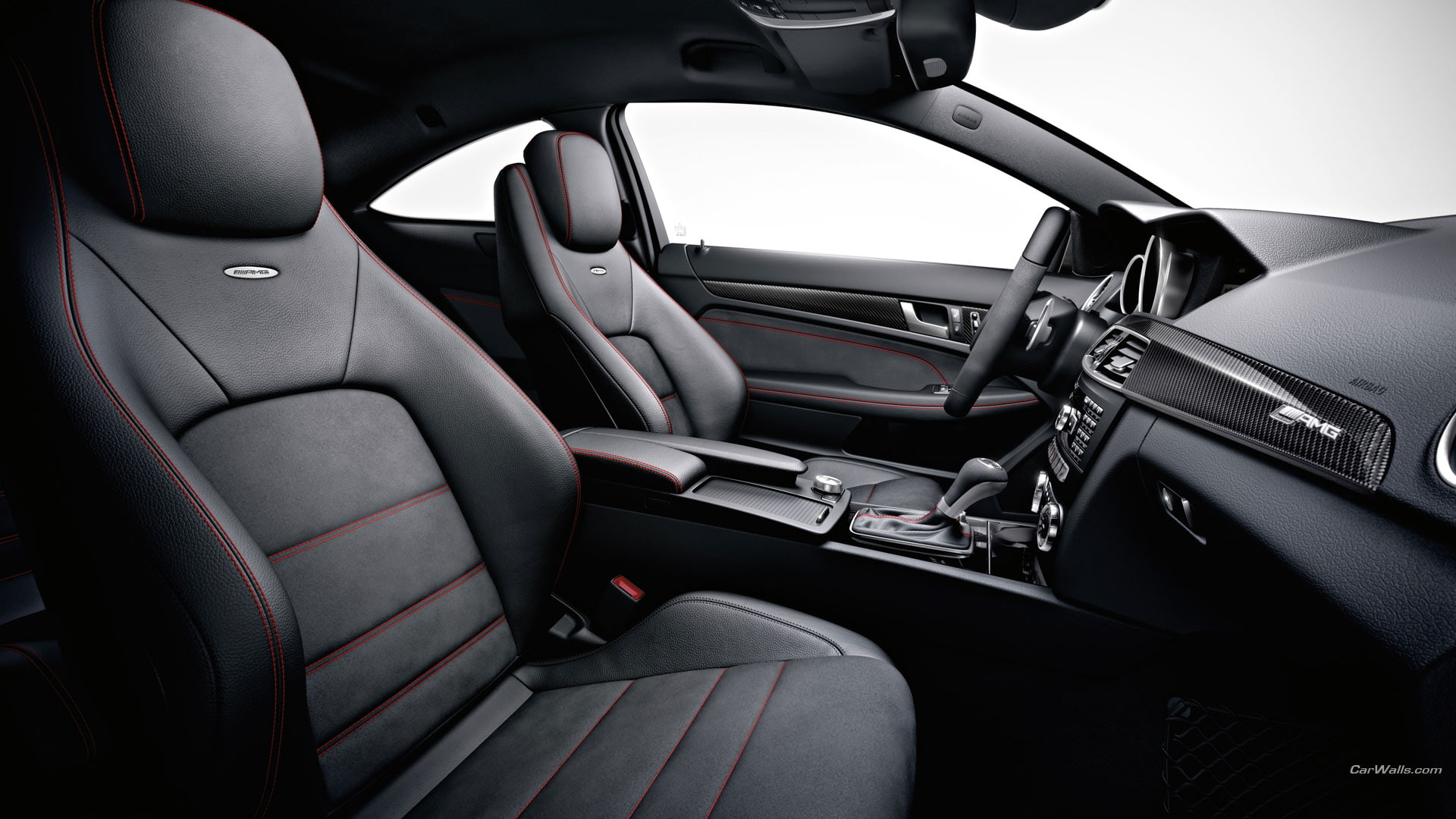 1080P, amg, interior, black, c, hd, cars, series, c63, seats, mercedes, HD Wallpaper