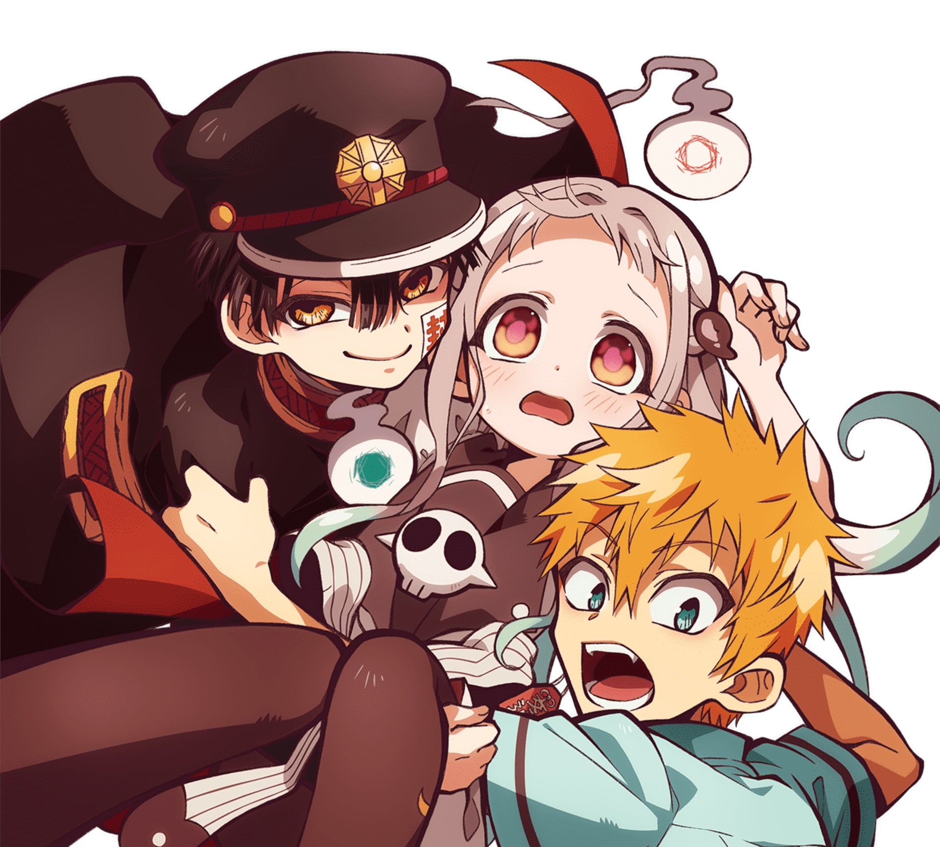 Nene Yashiro, Mokke (Jibaku Shounen Hanako-kun), Kou Minamoto, Anime, Hanako-kun, 1080P, Jibaku Shounen Hanako-kun, HD Wallpaper
