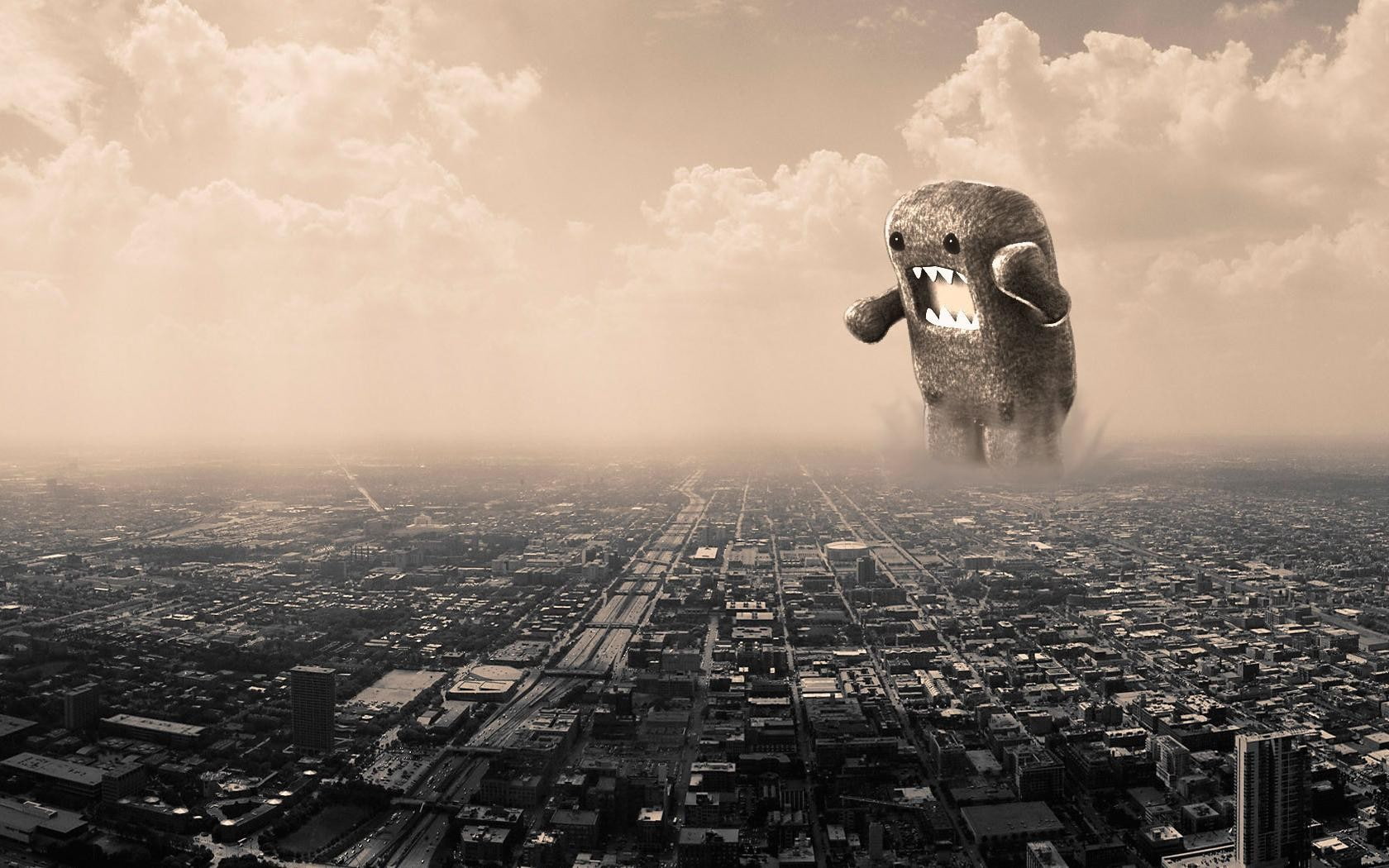 cityscape, digital composite, architecture, skyscraper, building exterior, copy space, nature, one person, technology, outdoors, sky, built structure, Chicago, HD Wallpaper