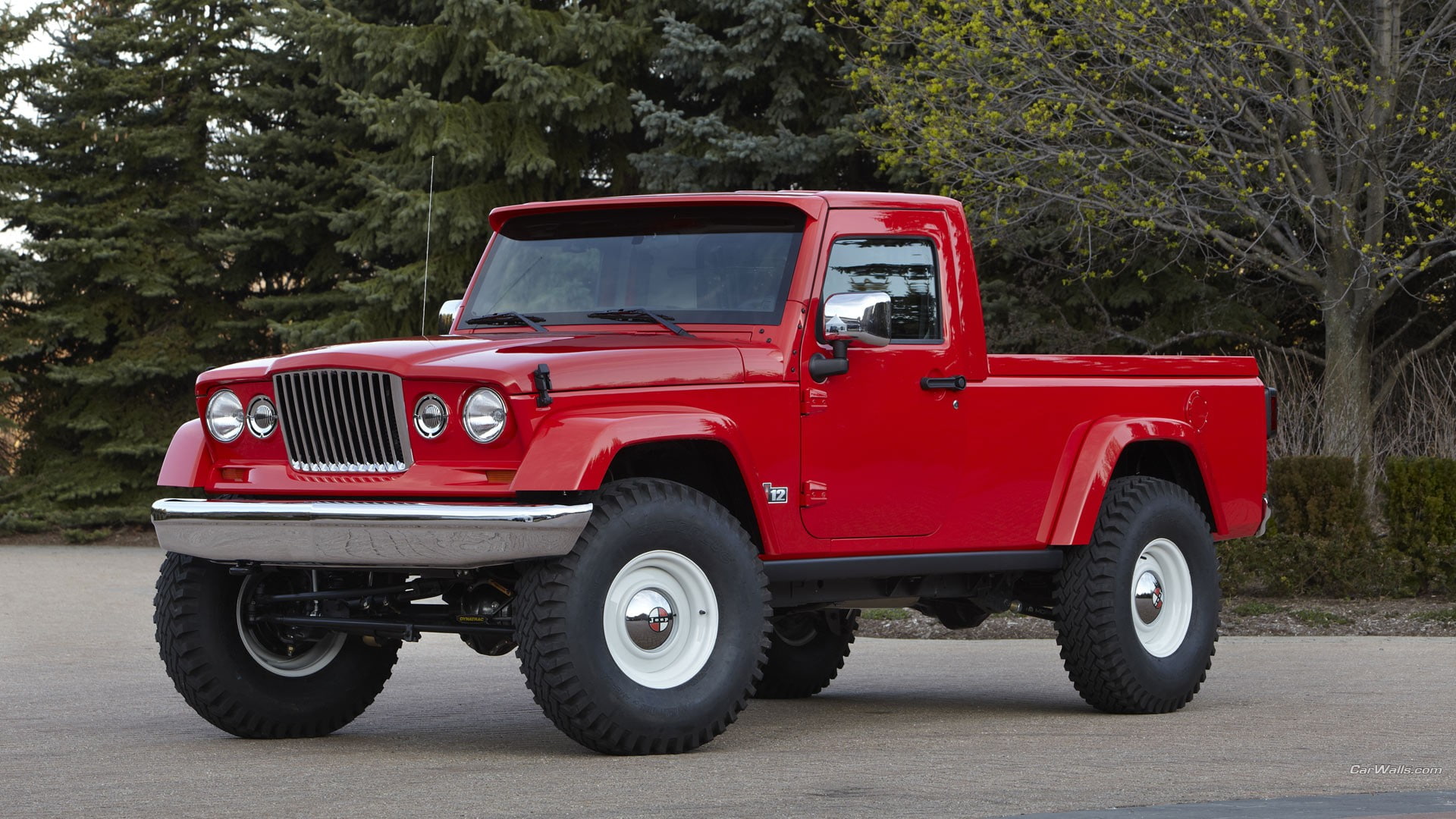 nature, mode of transportation, car, pick-up truck, retro styled, concept cars, day, off-road vehicle, no people, city, side view, tree, plant, red cars, HD Wallpaper