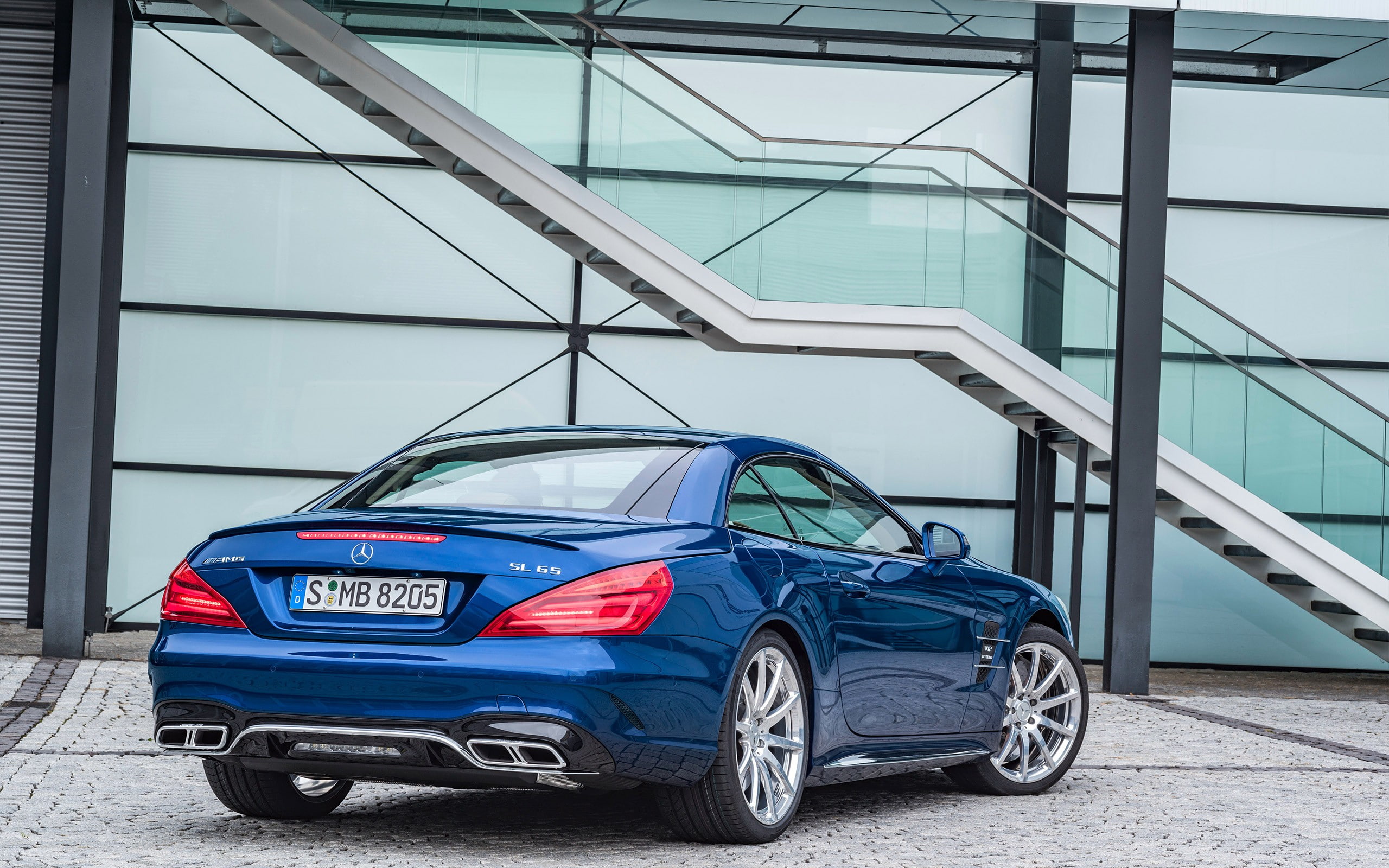 luxury, built structure, motor vehicle, blue, car, Mercedes Benz SL65 AMG, convertible, transportation, outdoors, land vehicle, mode of transportation, HD Wallpaper