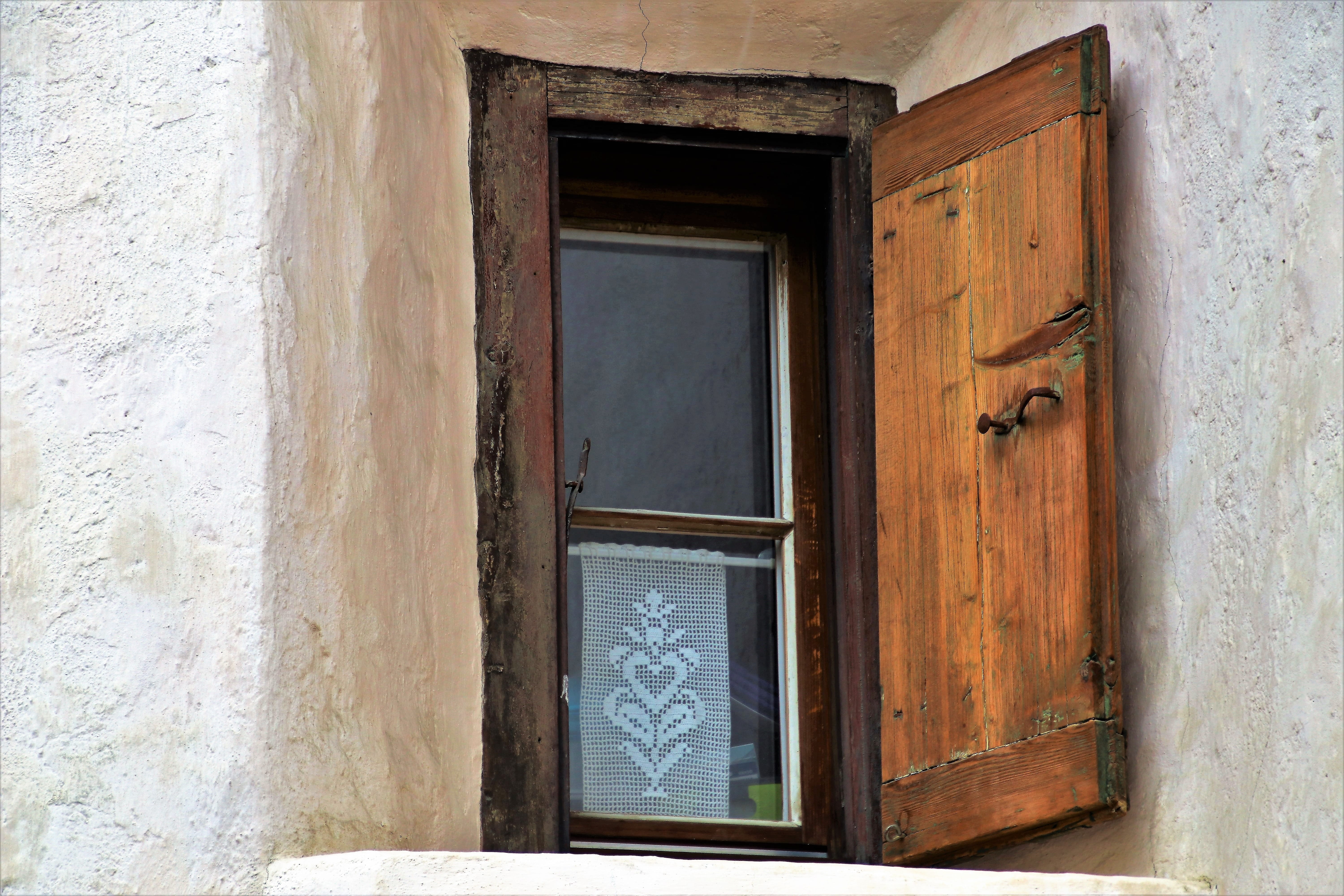 pane, ancient, façades, window, safety, kamienica, wooden, textura, house, old, alpine village, protection, open, outdoors, switzerland, the window, no people, HD Wallpaper