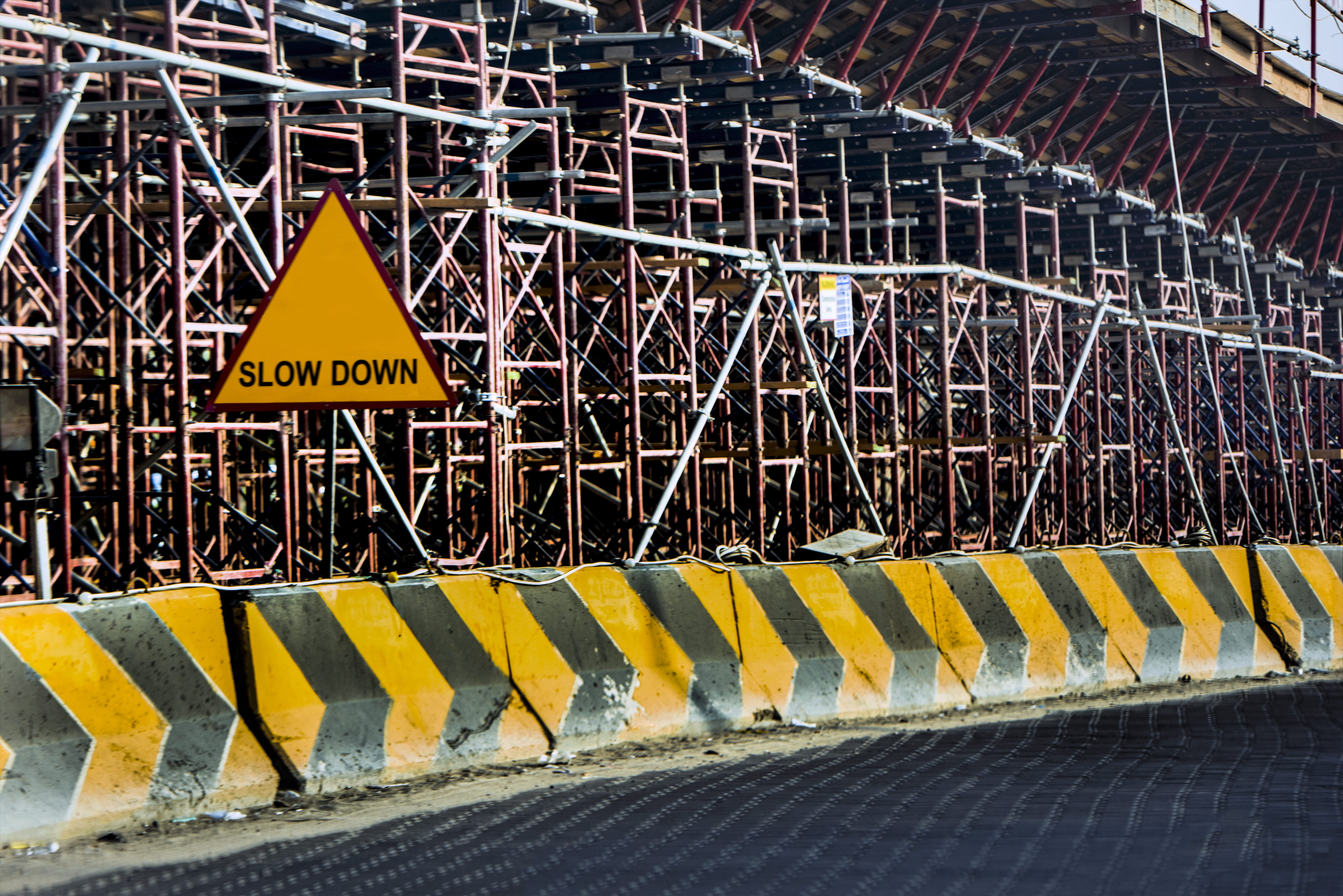 barrier, protection, steel, road sign, road, warning symbol, information, building, construction, sign, architecture, text, metal, signage, warning, concrete, HD Wallpaper