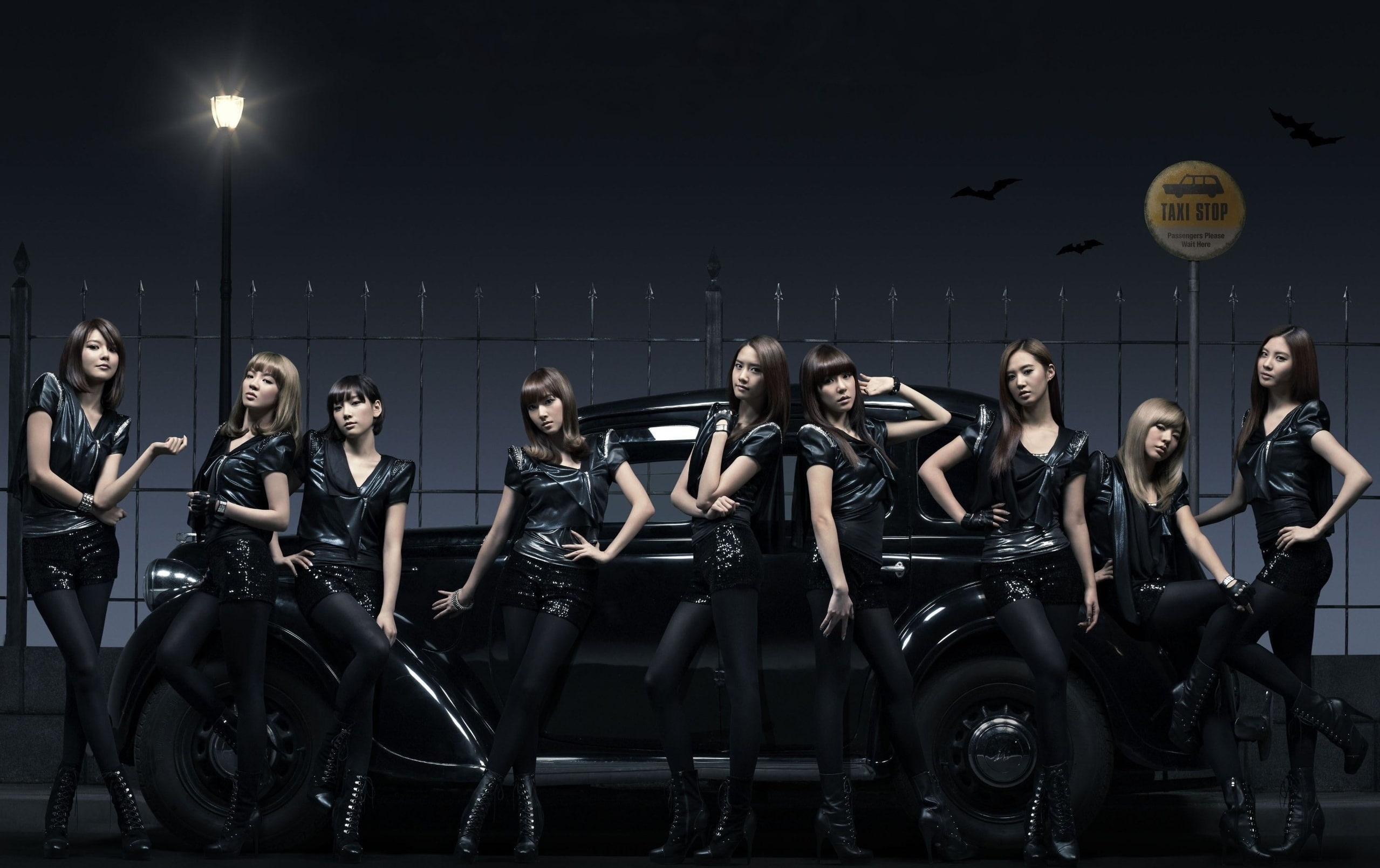 music, sitting, fashion, women, outfits, men, Girls Generation, leather, South Korea, adult, lantern, real people, girls, young men, group of people, 1080P, HD Wallpaper
