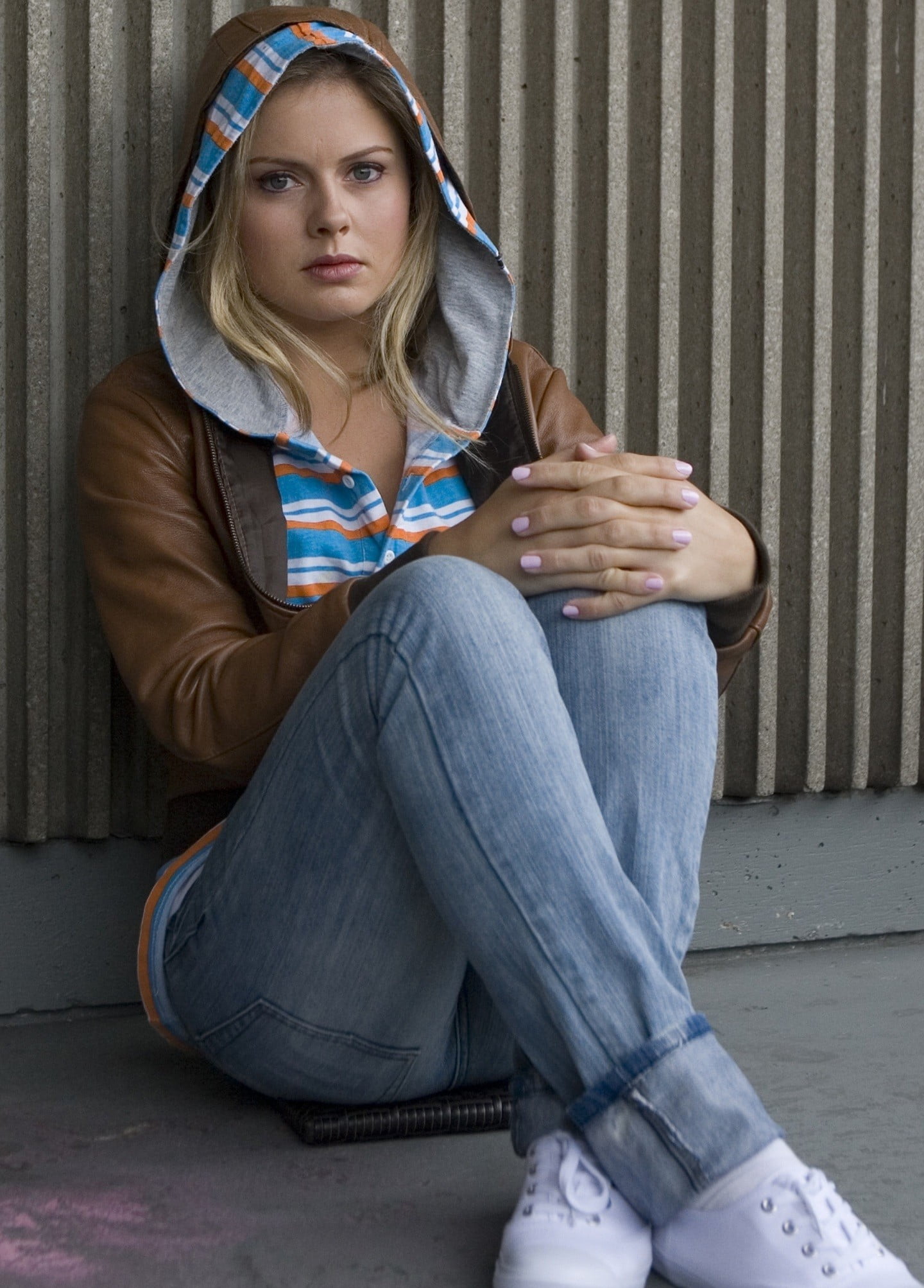 emotion, portrait, one person, long hair, portrait display, sadness, contemplation, blonde, solitude, hoods, hair, actress, adult, casual clothing, 1080P, Phone HD Wallpaper