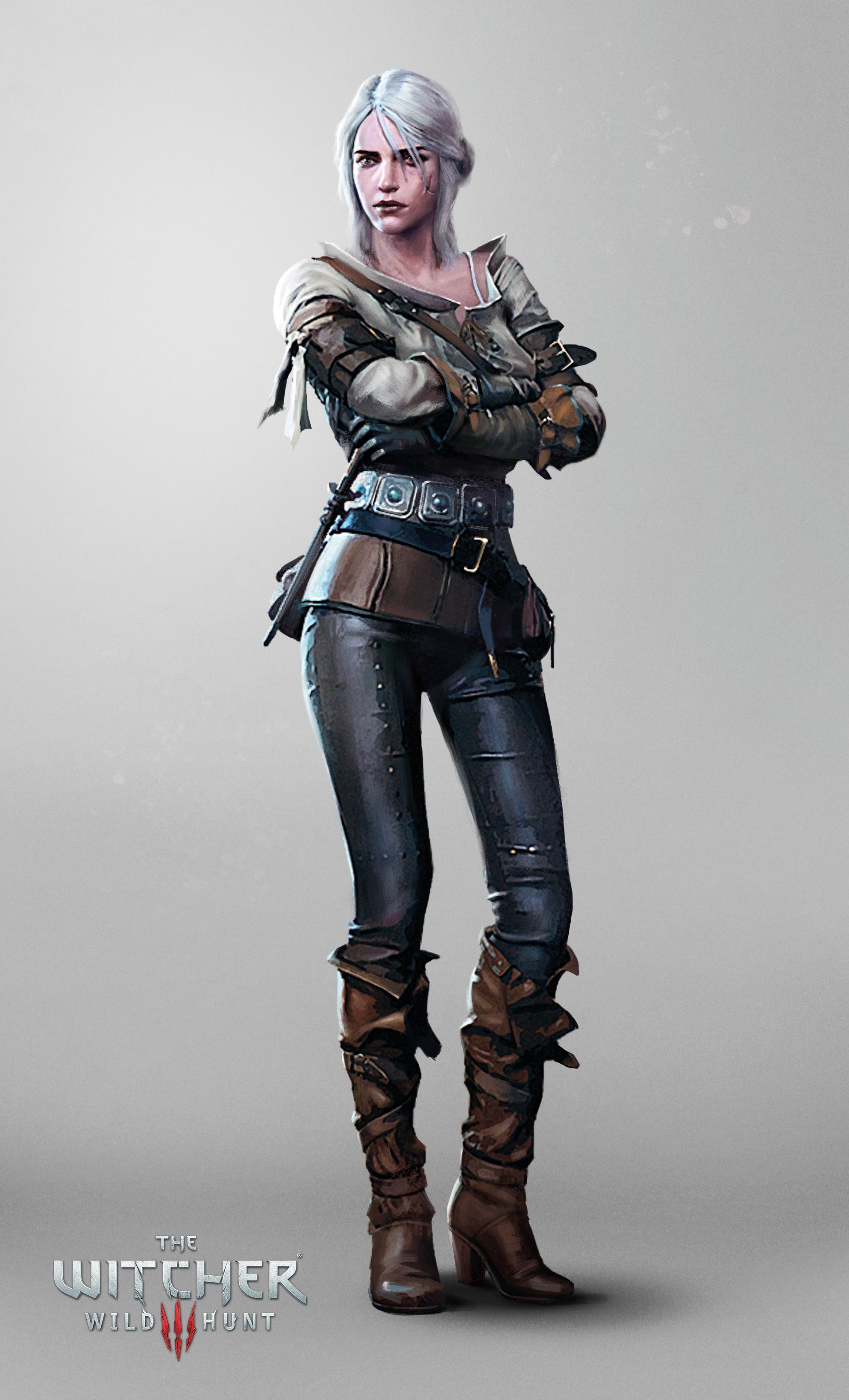 Ciri, leather, 2K, leggings, The Witcher, fantasy girl, video games, Cirilla Fiona Elen Riannon, The Witcher 3: Wild Hunt, Phone HD Wallpaper