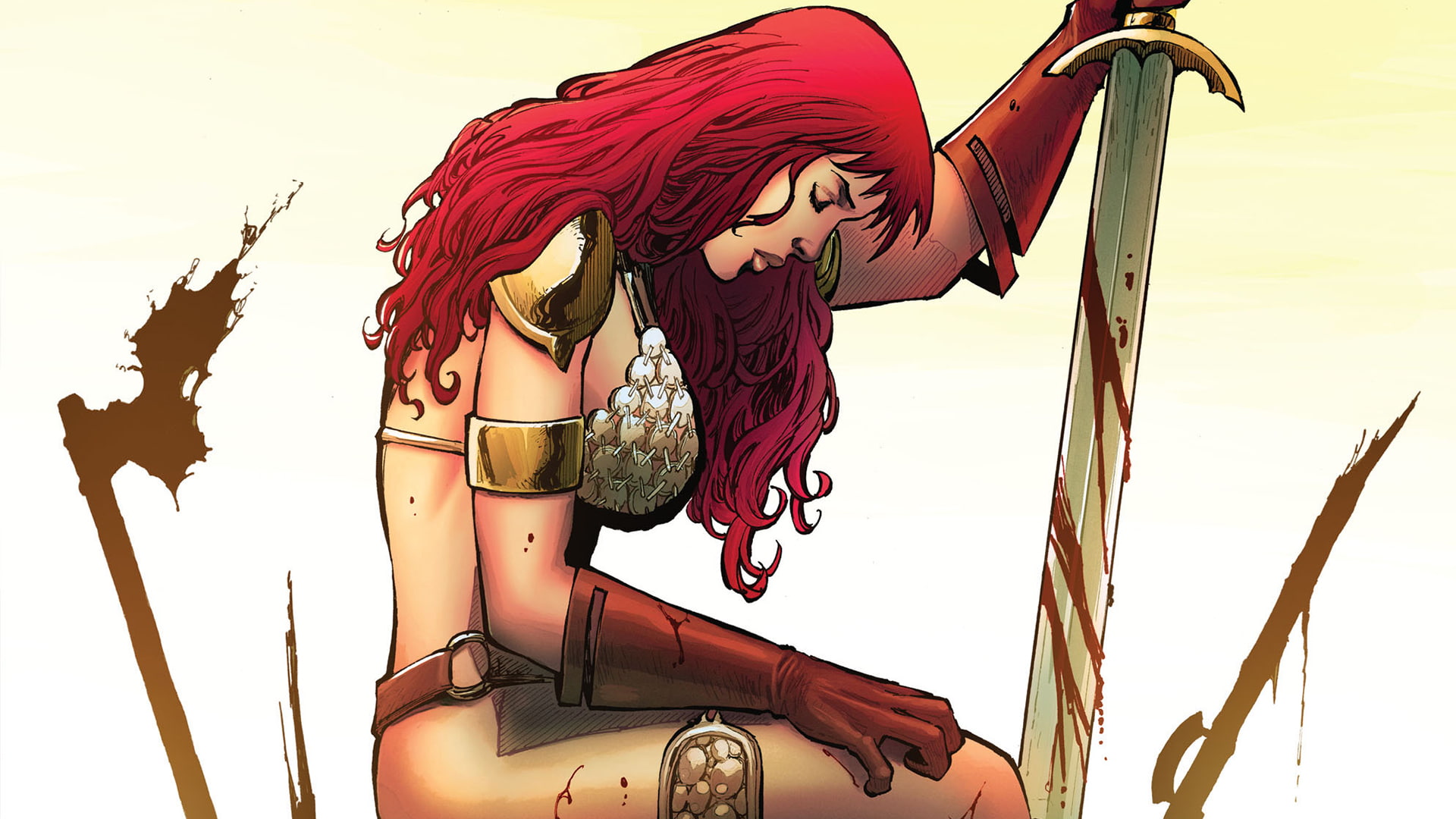 1080P, cartoon/comic, sonja, hd, sword, red, redhead, HD Wallpaper