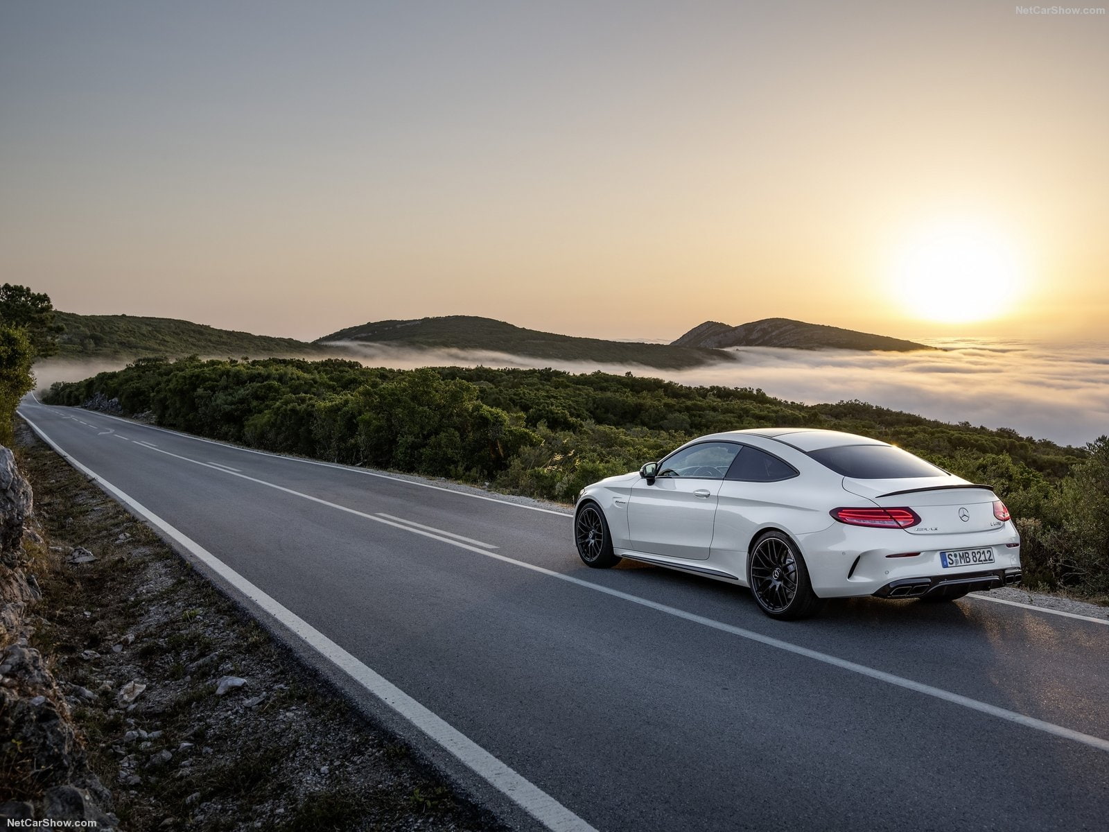 mode of transportation, motion, no people, land, sunset, transportation, environment, mountain, copy space, motor vehicle, c63-s, nature, car, 720P, road, HD Wallpaper