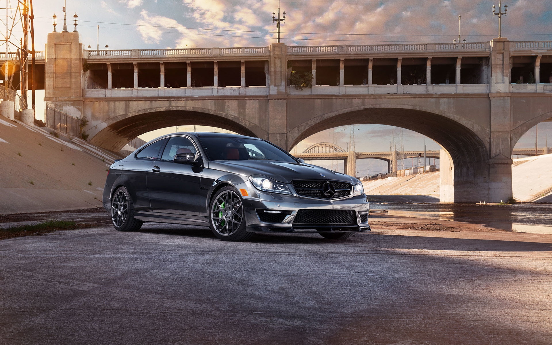 amg, 1080P, black, mercedes, coupe, c, HD Wallpaper