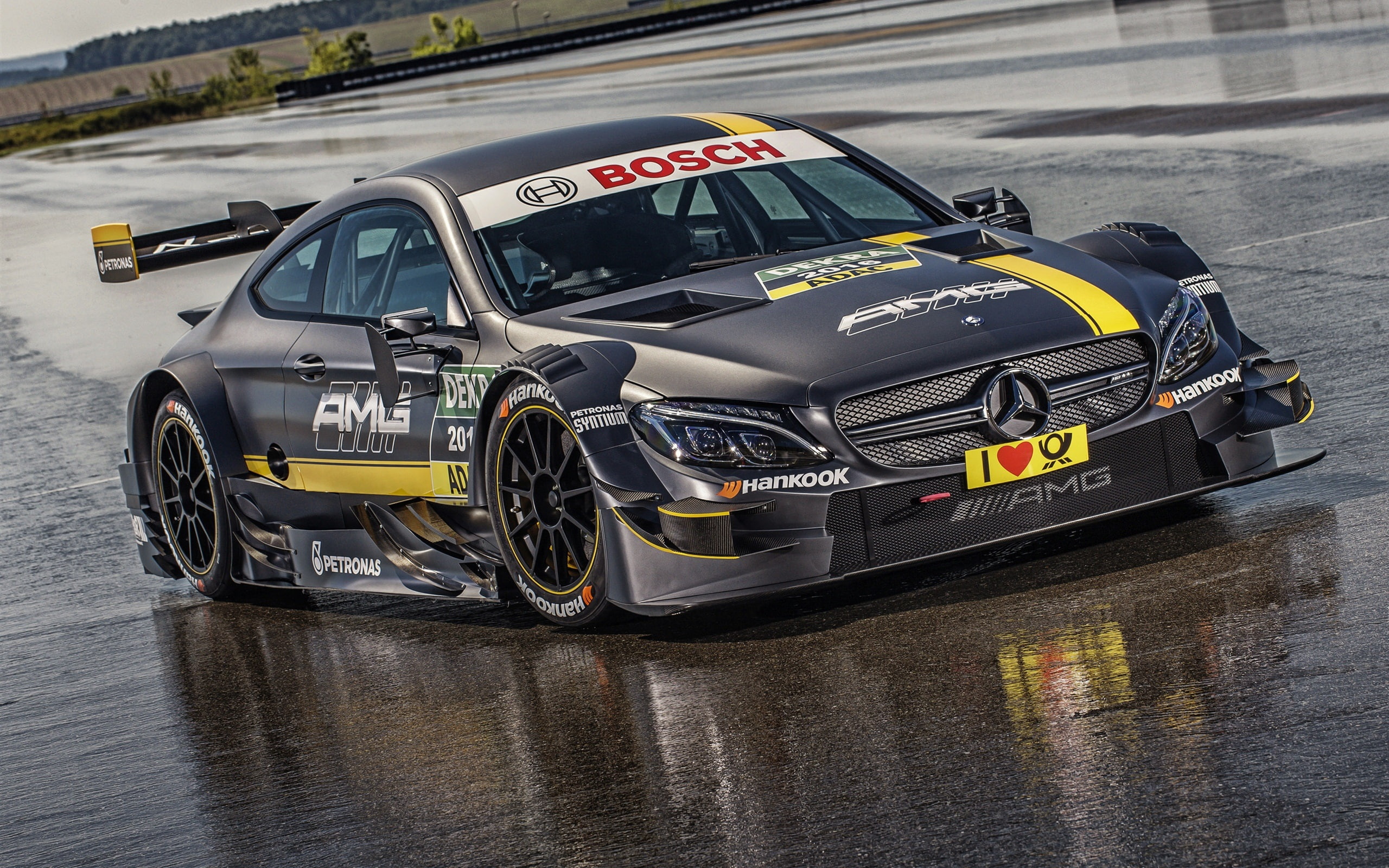bosch, c, car, 2014, Mercedes, View, Benz, black, Front, Supercar, amg, 2K, racing, HD Wallpaper