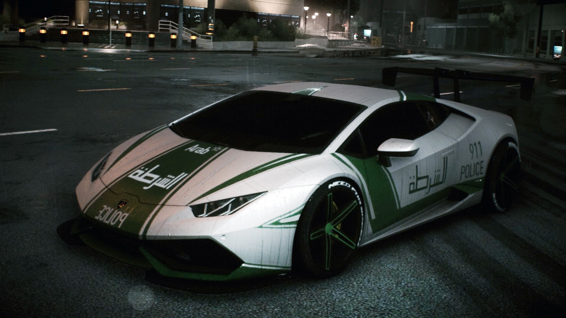 car, road, illuminated, no people, stationary, parking garage, city, 1080P, police arabian lamborghini dubai need for speed street car lamborghini huracan lp 610 4, HD Wallpaper