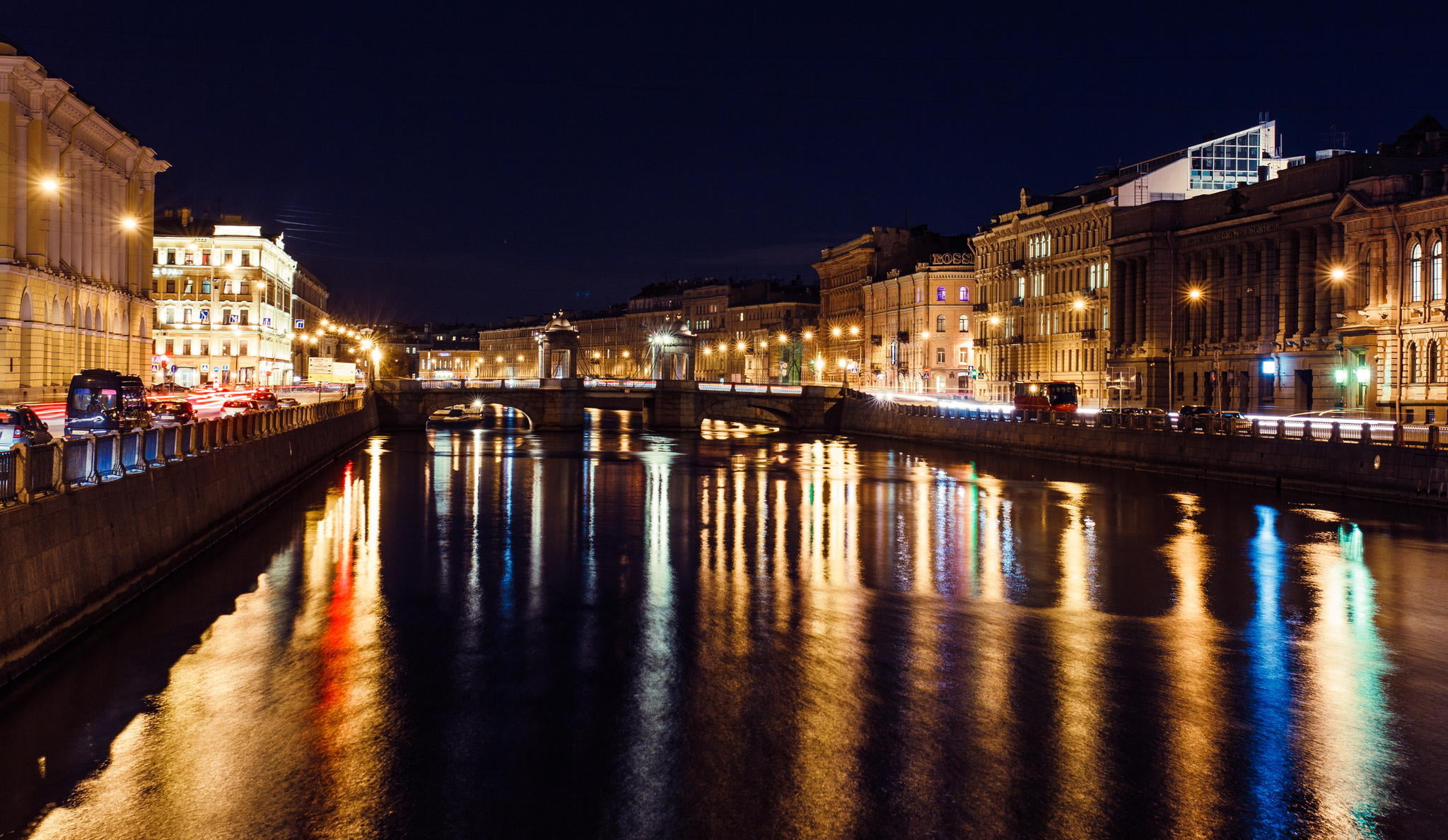 building, street, built structure, building exterior, Night, city, bridge - man made structure, 1080P, Russia, Saint Petersburg, sky, river, nature, buildings, HD Wallpaper