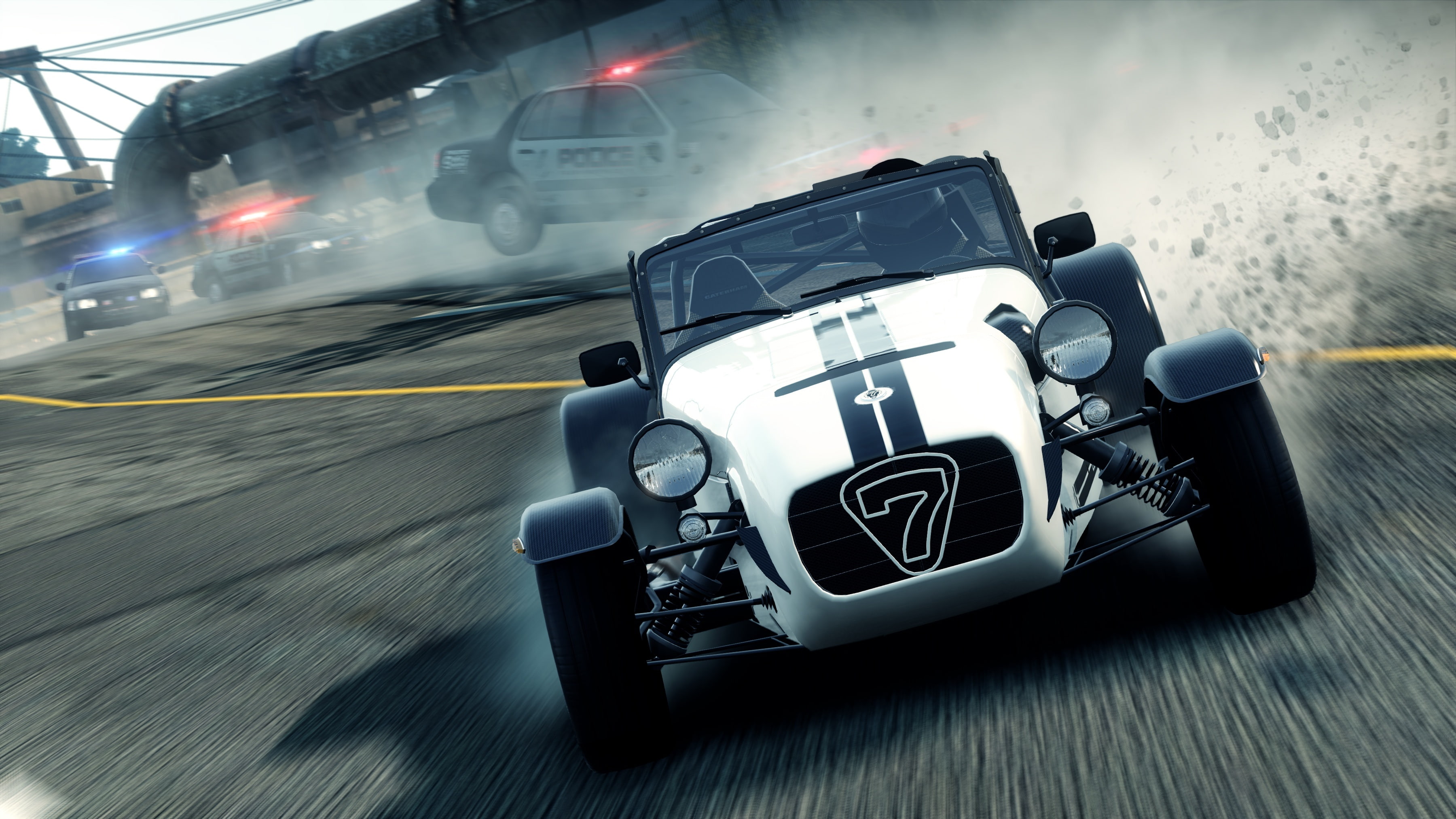 race, chase, 2K, the city, Lotus caterham seven superlight r500, need for speed most wanted 2, HD Wallpaper