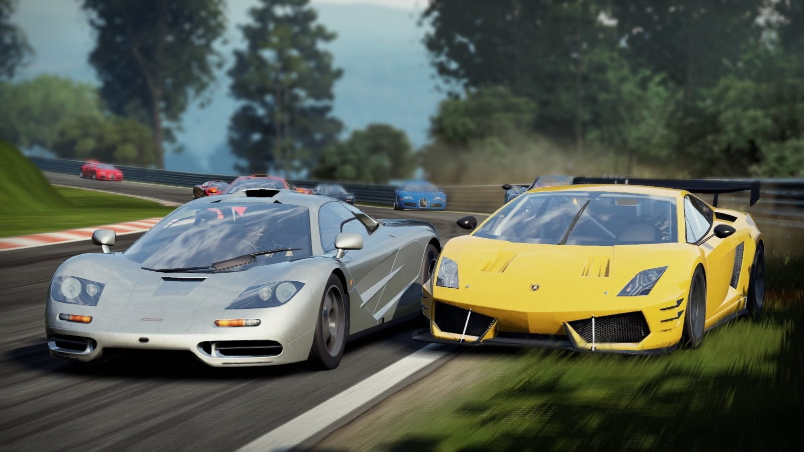 motion, city, need for speed shift 2 unleashed, travel, car, no people, land vehicle, 720P, day, on the move, in a row, yellow, mode of transportation, HD Wallpaper
