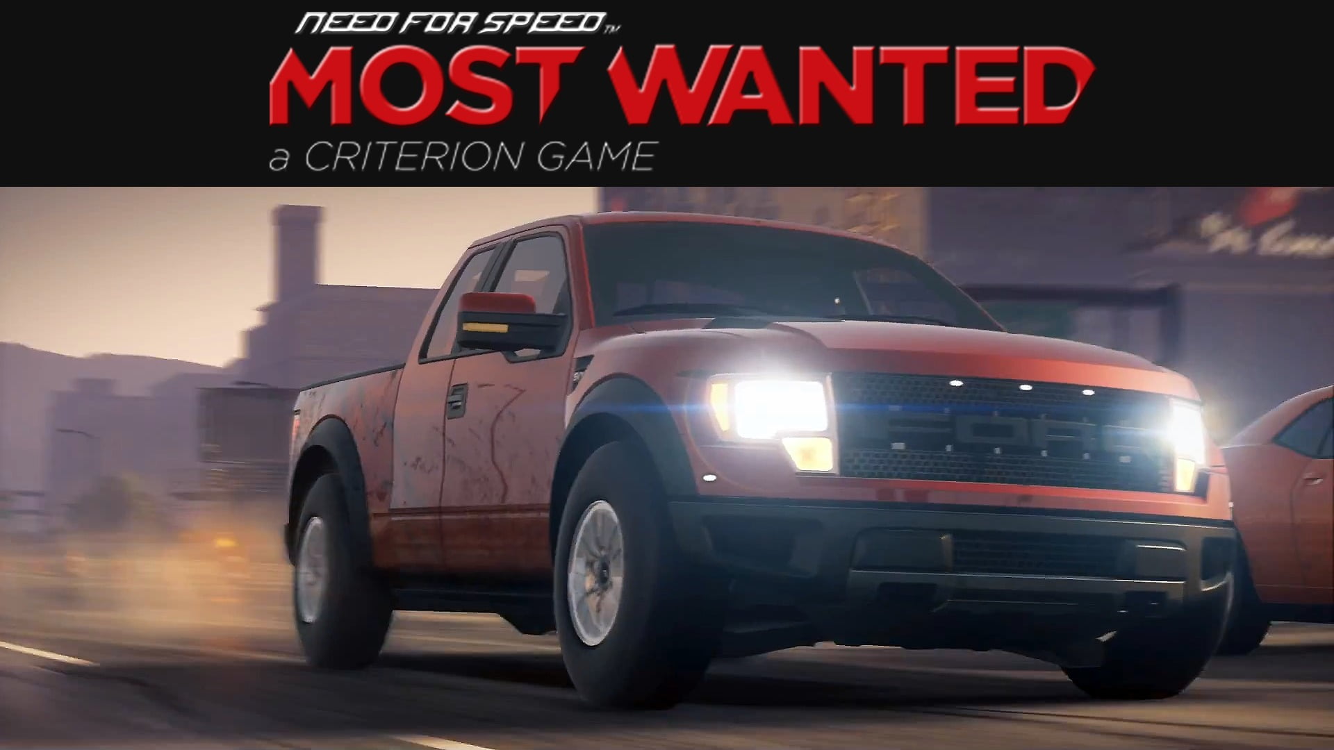 1080P, need for speed most wanted 2, F-150 SVT Raptor, text, SUV, travel, transportation, mode of transportation, red, race, road, street, communication, HD Wallpaper