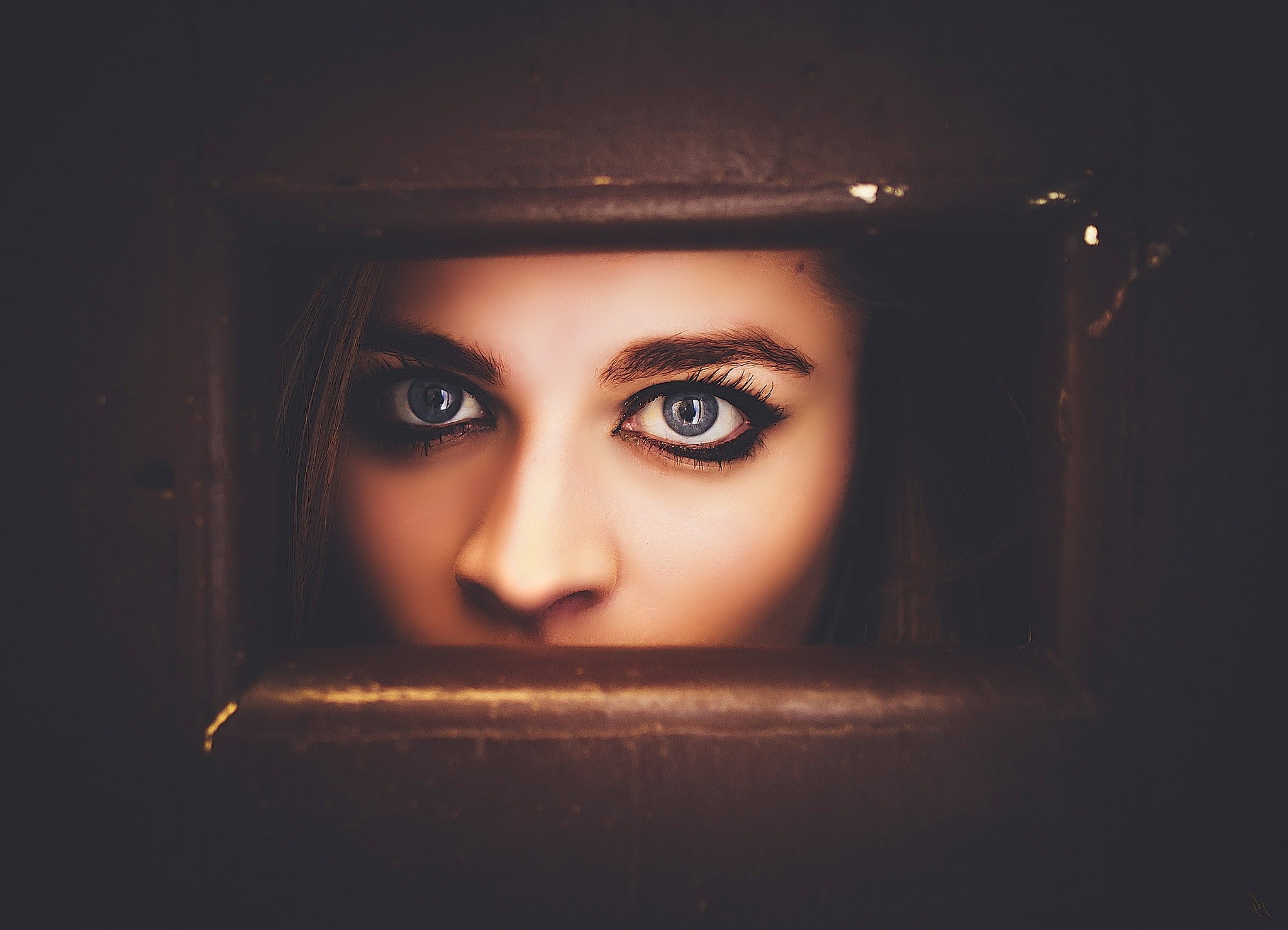 portrait, young adult, one person, looking at camera, fear, horror, bizarre, beautiful woman, human face, evil, women, human body part, 1080P, headshot, HD Wallpaper