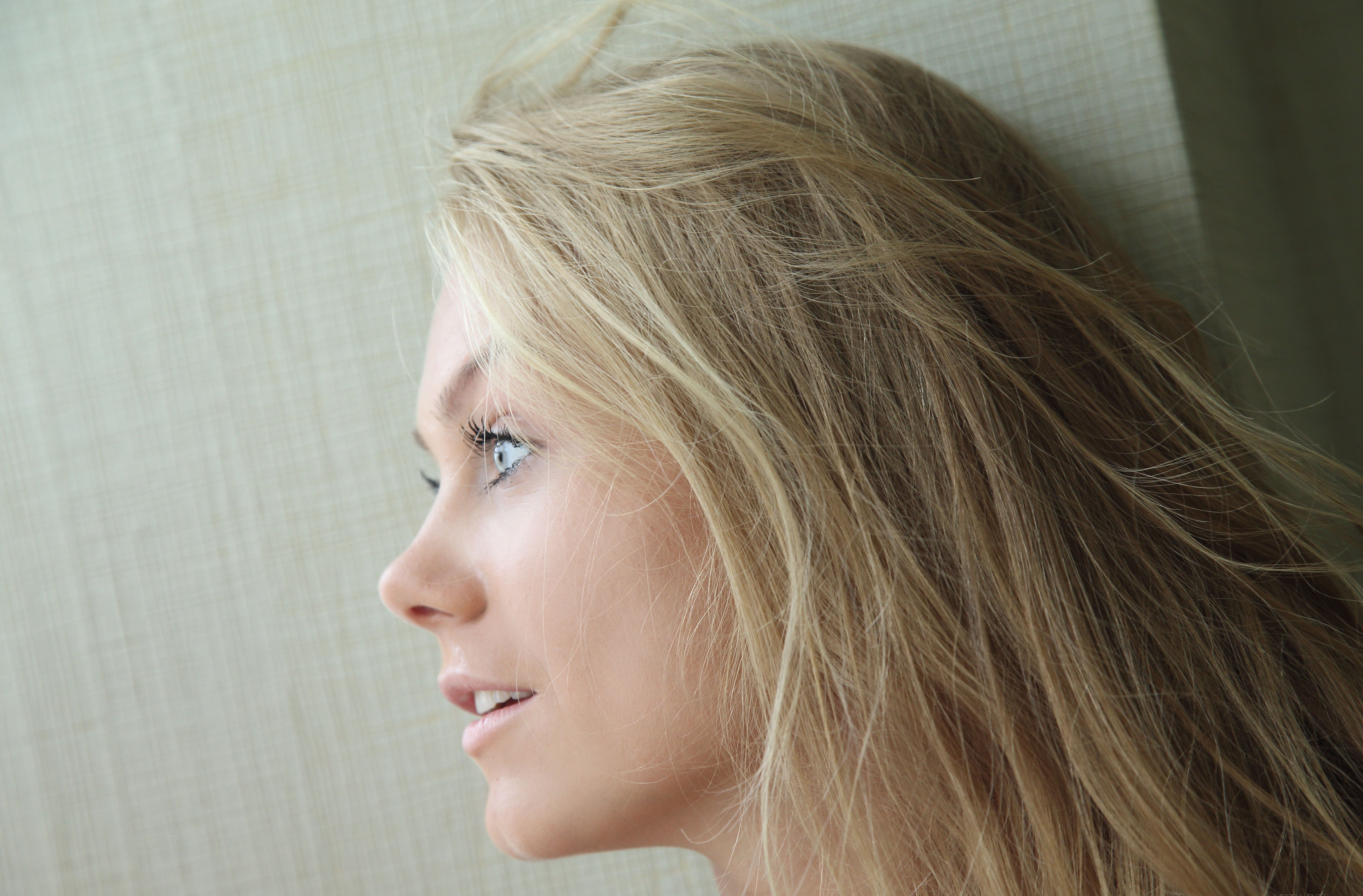 model, 5K, Nancy A, blue eyes, looking away, petite, women, HD Wallpaper