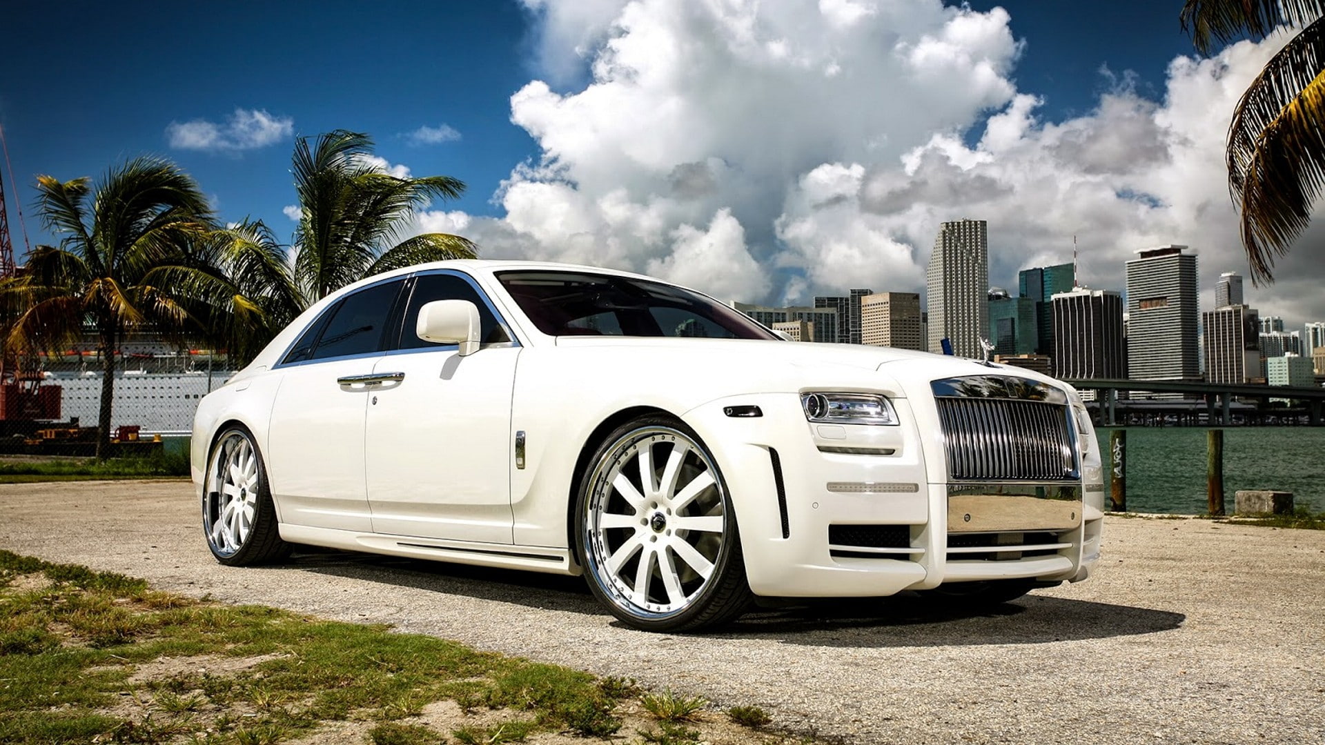 1080P, rolls, Rolls-Royce, sedan, White Ghost, white, royce, Limited, Mansory, 2010, HD Wallpaper