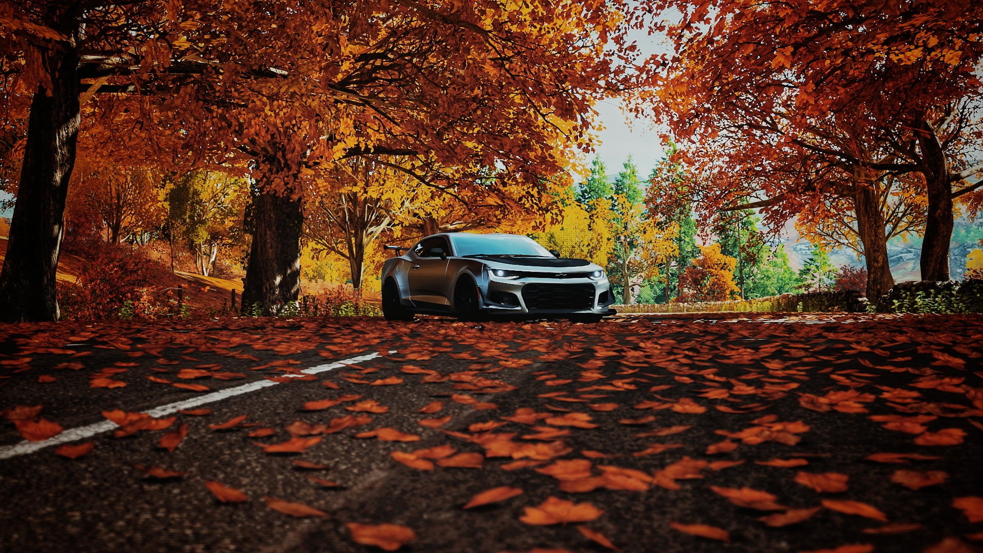 Forza Horizon 4, Chevy, video games, Camaro, 1080P, chevrolet camaro zl1 1le, car, fall, HD Wallpaper