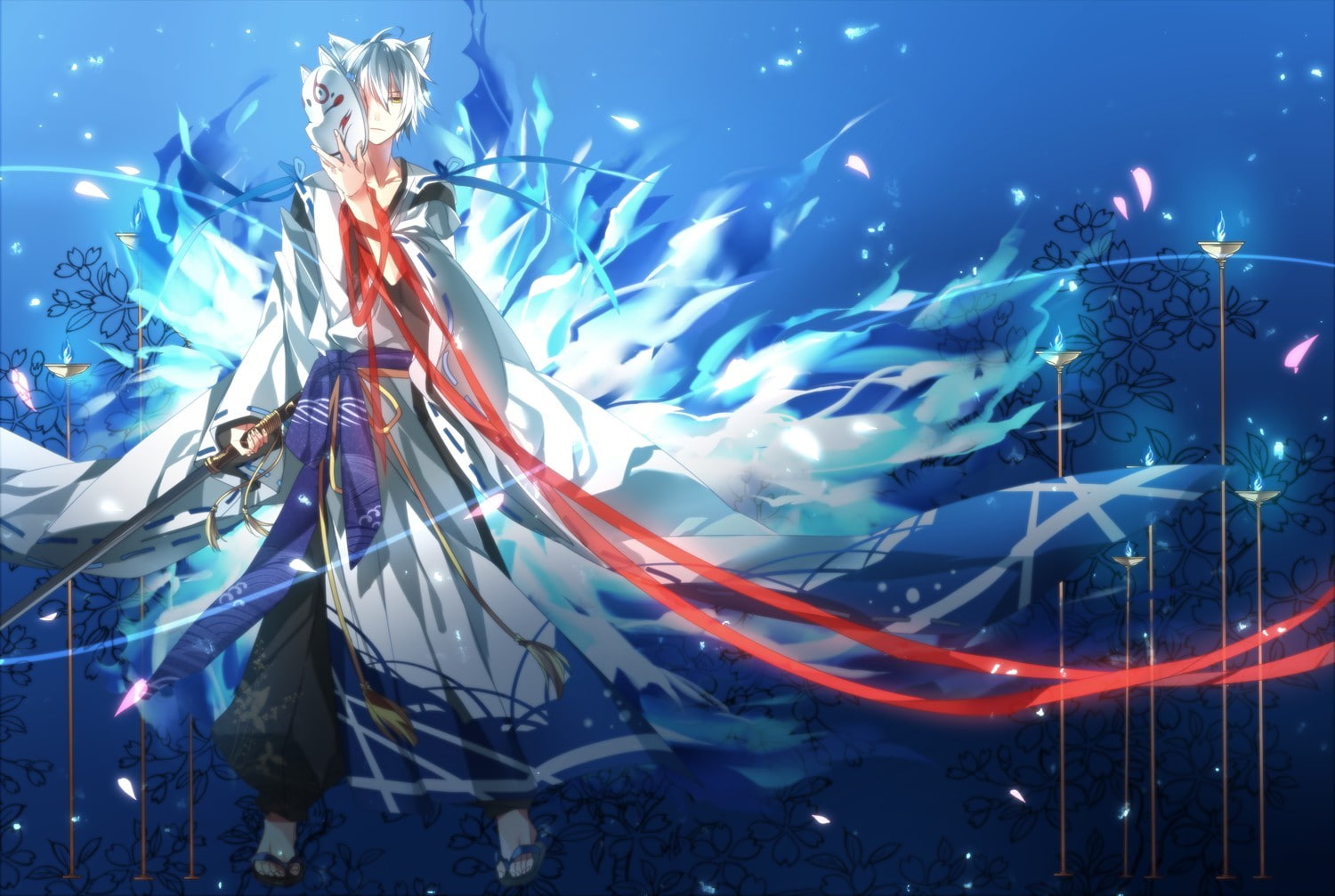 Miketsukami Sōshi, fish, no people, festival, multi colored, animal wildlife, day, 720P, nature, sea, illuminated, anime boys, water, sunlight, long exposure, HD Wallpaper