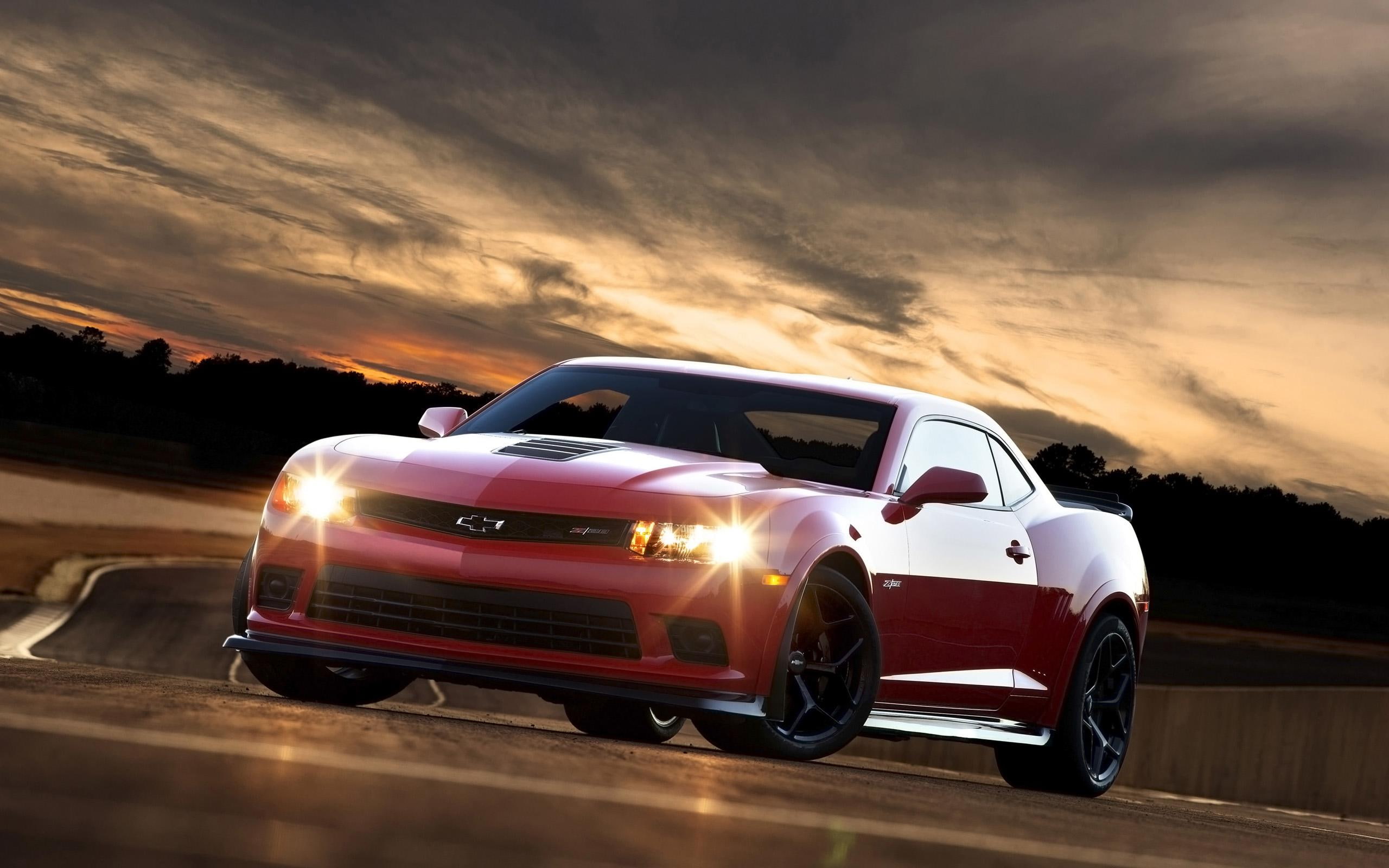 red, 2K, car, cars, 2015, camaro, chevrolet, z, HD Wallpaper