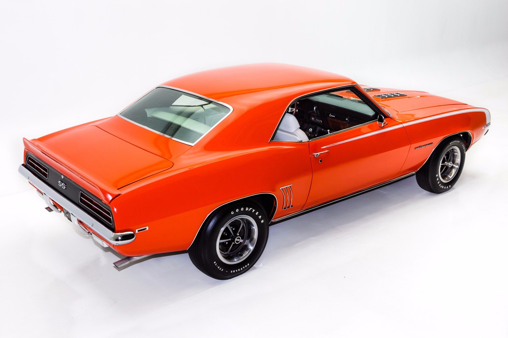 camaro, 396, 1080P, chevrolet, convertible, orange, rs-ss, cars, 1969, HD Wallpaper
