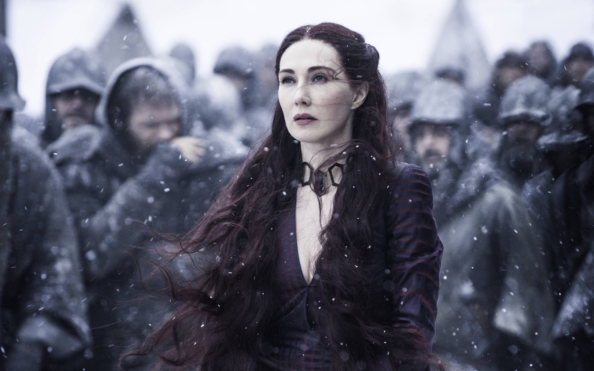 young adult, winter, warm clothing, beautiful woman, people, cold temperature, 1080P, waist up, portrait, adult, redwoman, Game of Thrones, front view, HD Wallpaper