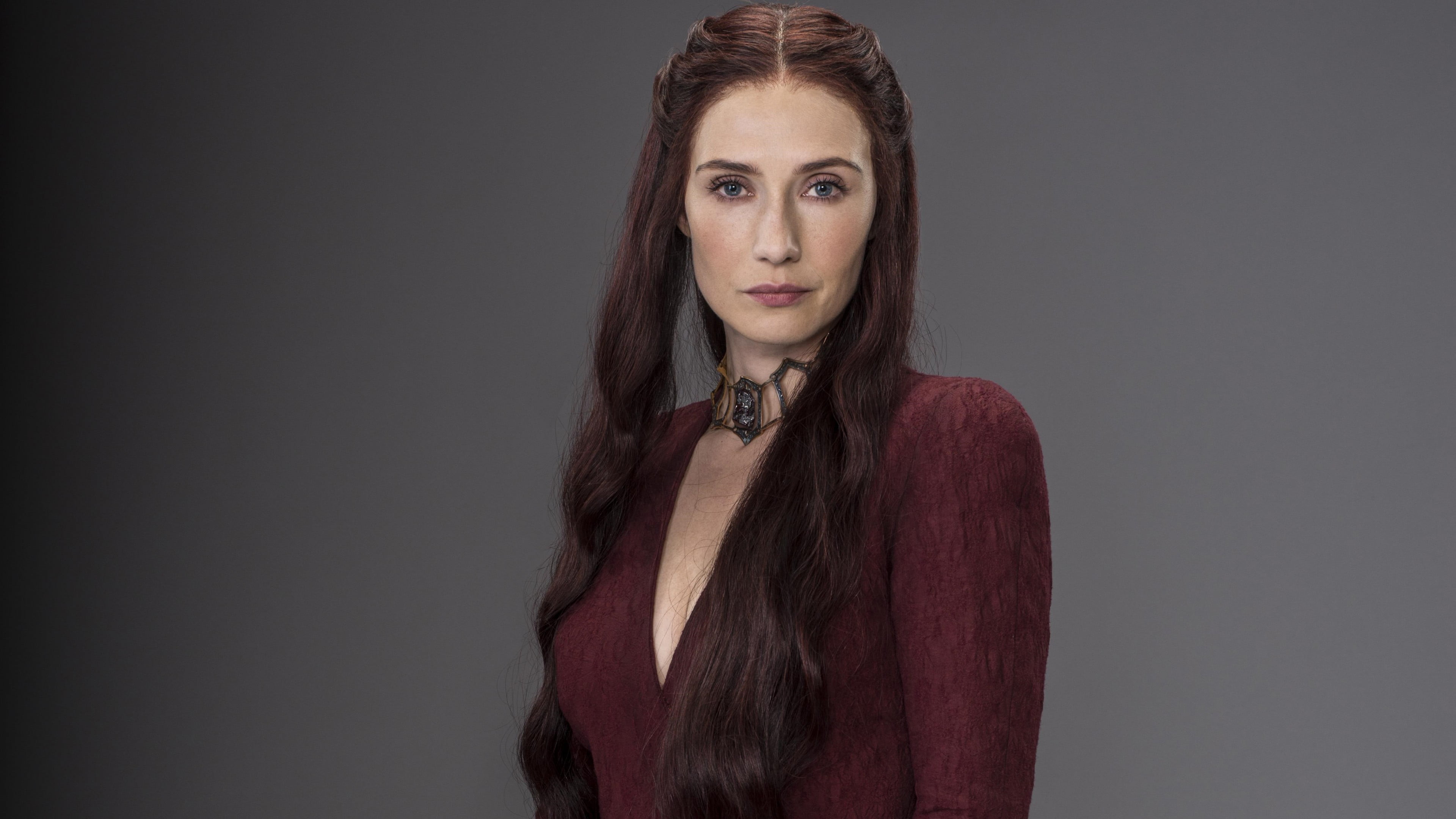 4K, redwoman, one person, hair, black background, Melisandre, beautiful woman, beauty, portrait, front view, teenager, Game of Thrones, hairstyle, indoors, HD Wallpaper