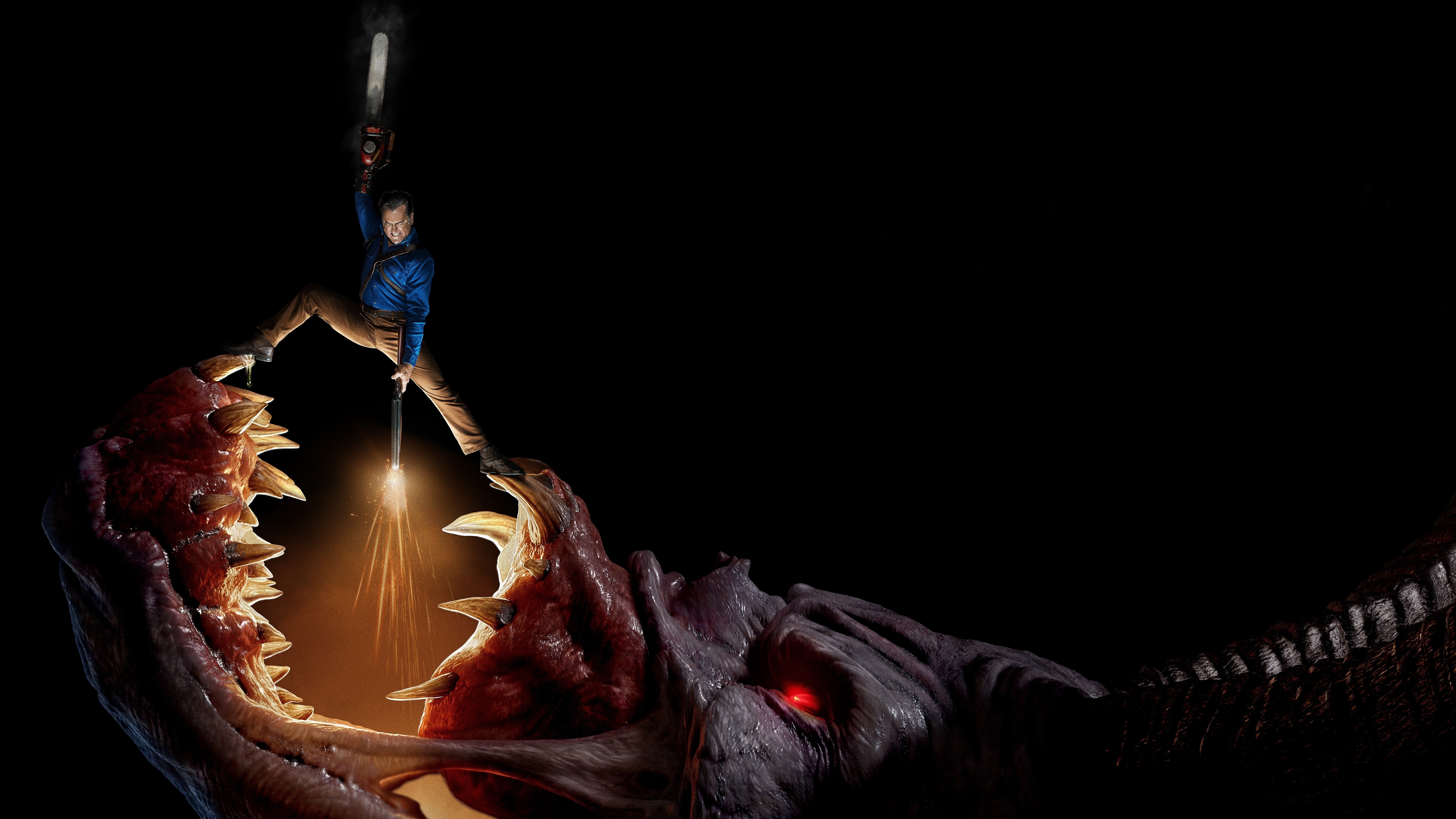 brown, Ash vs Evil Dead Season 3, monster, TV Series, 8k, 8K, Bruce Campbell, illustration, HD Wallpaper