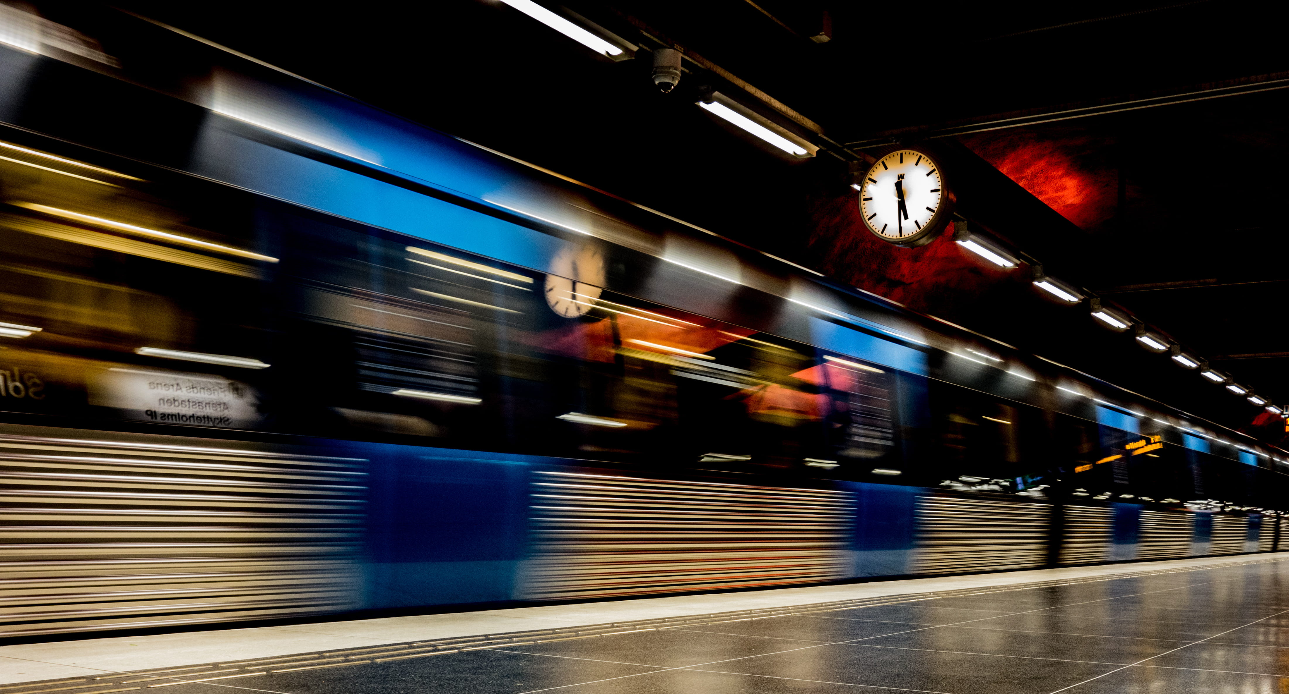 train, station, terminal, rail transportation, locomotive, no people, transportation, sweden, clock, long exposure, cable car, public transportation, speed, HD Wallpaper