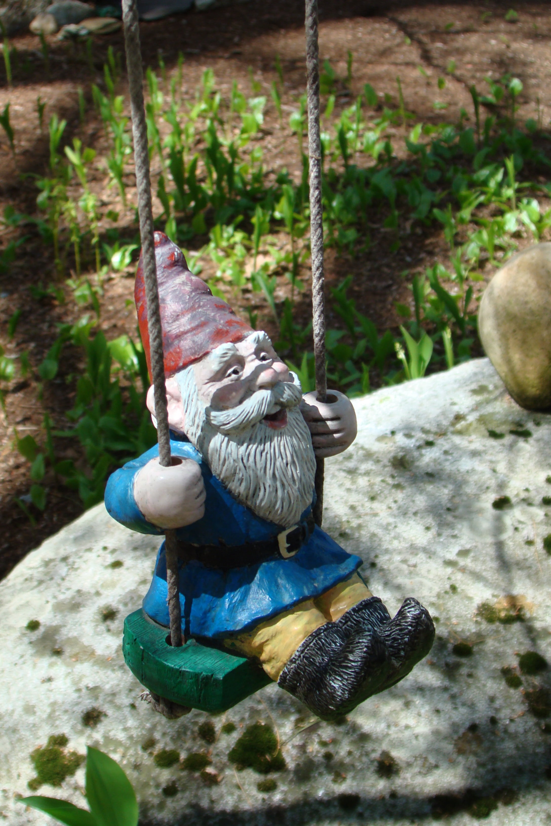 rock, toy, stuffed toy, nature, art and craft, outdoors, human representation, decorative, day, land, 2K, gardening, animal wildlife, representation, gnome, Phone HD Wallpaper