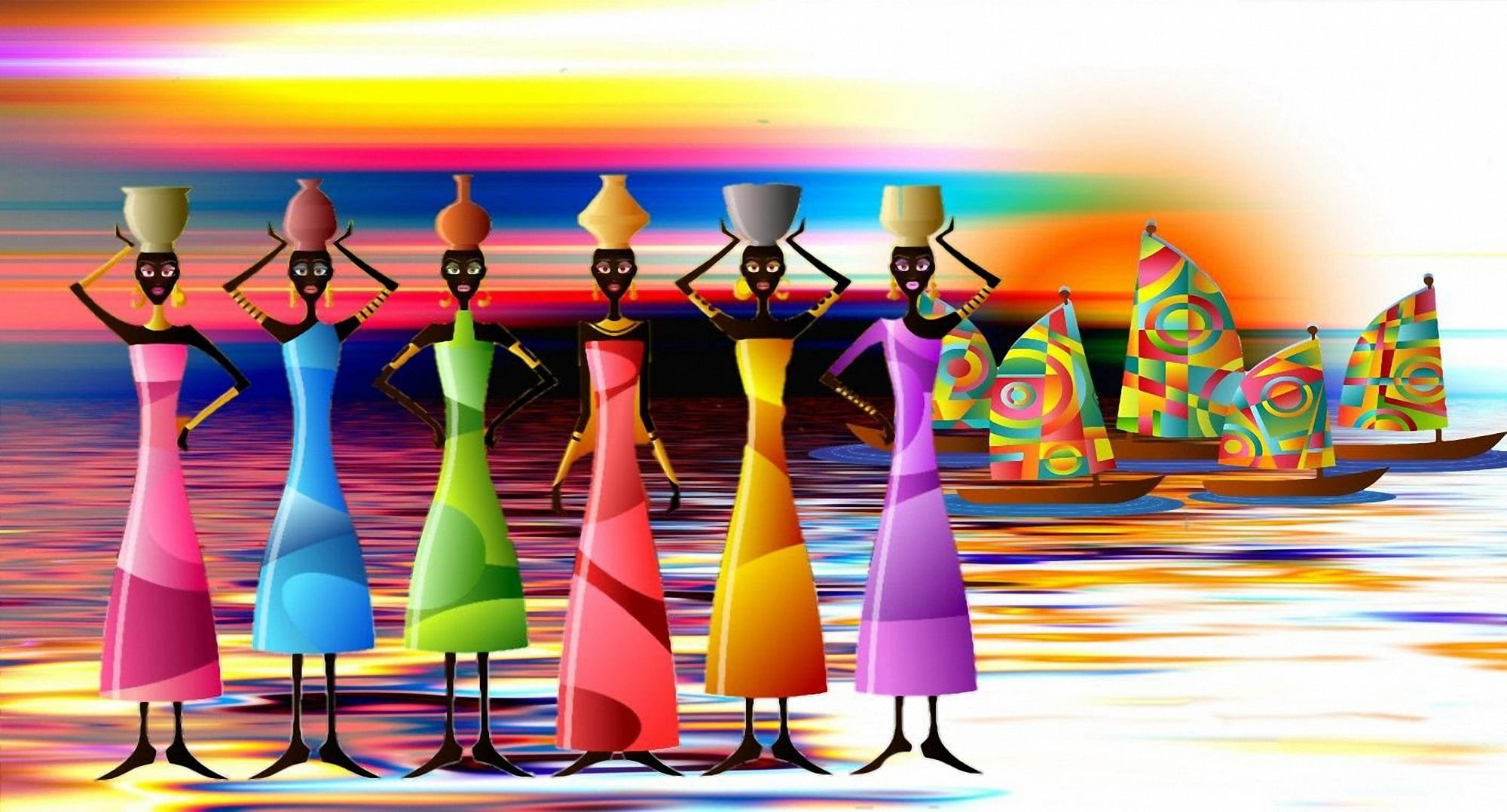 vibrant color, no people, indoors, pleasure, fun, joy, variation, colorful, in a row, creativity, table, dance, celebration, africa, multi colored, amusement park, HD Wallpaper