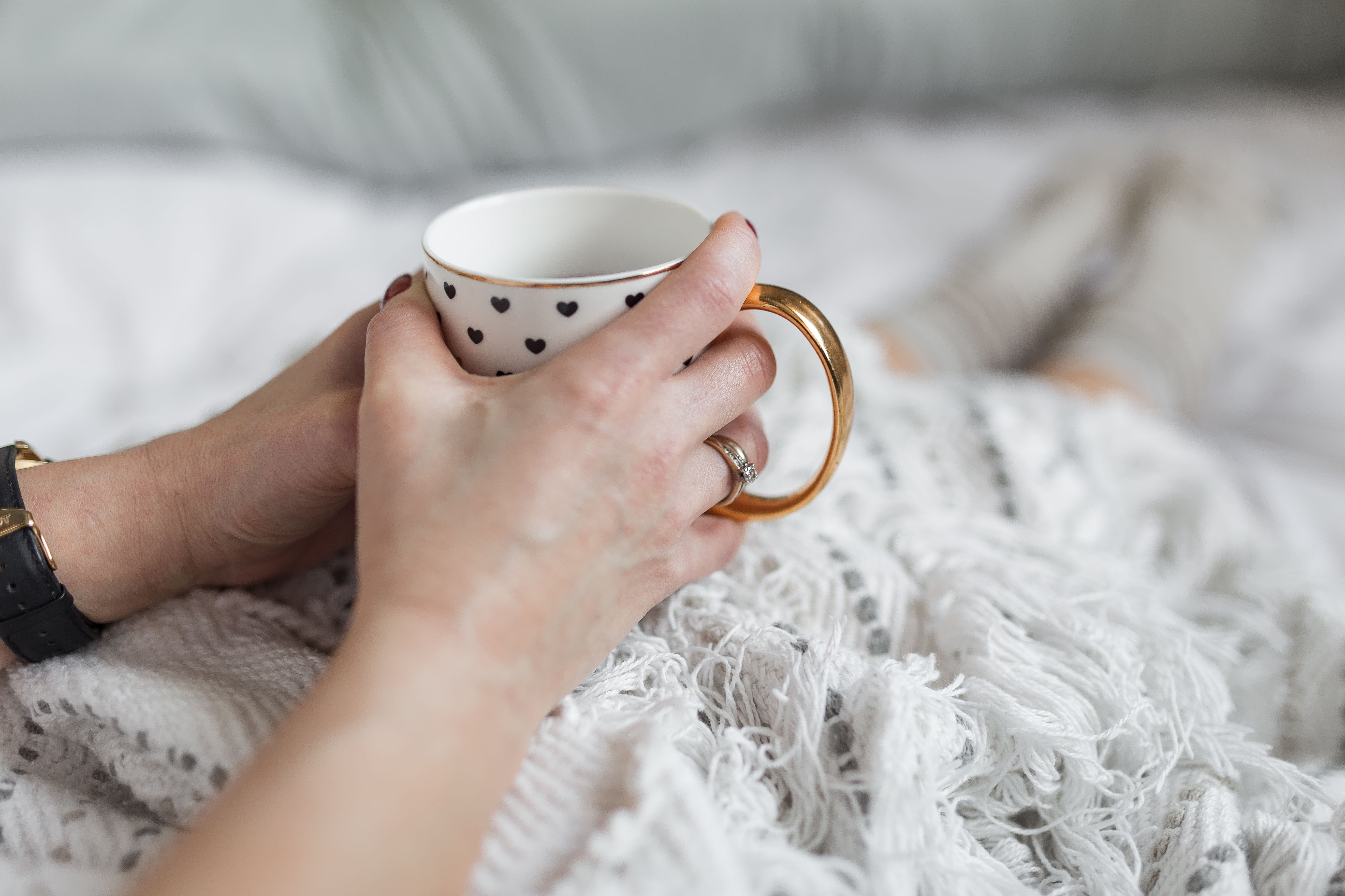 women, human body part, bed, book, textile, cup of coffee, relaxation, jewelry, domestic room, drinking, cosy, food and drink, one Person, furniture, cozy, HD Wallpaper