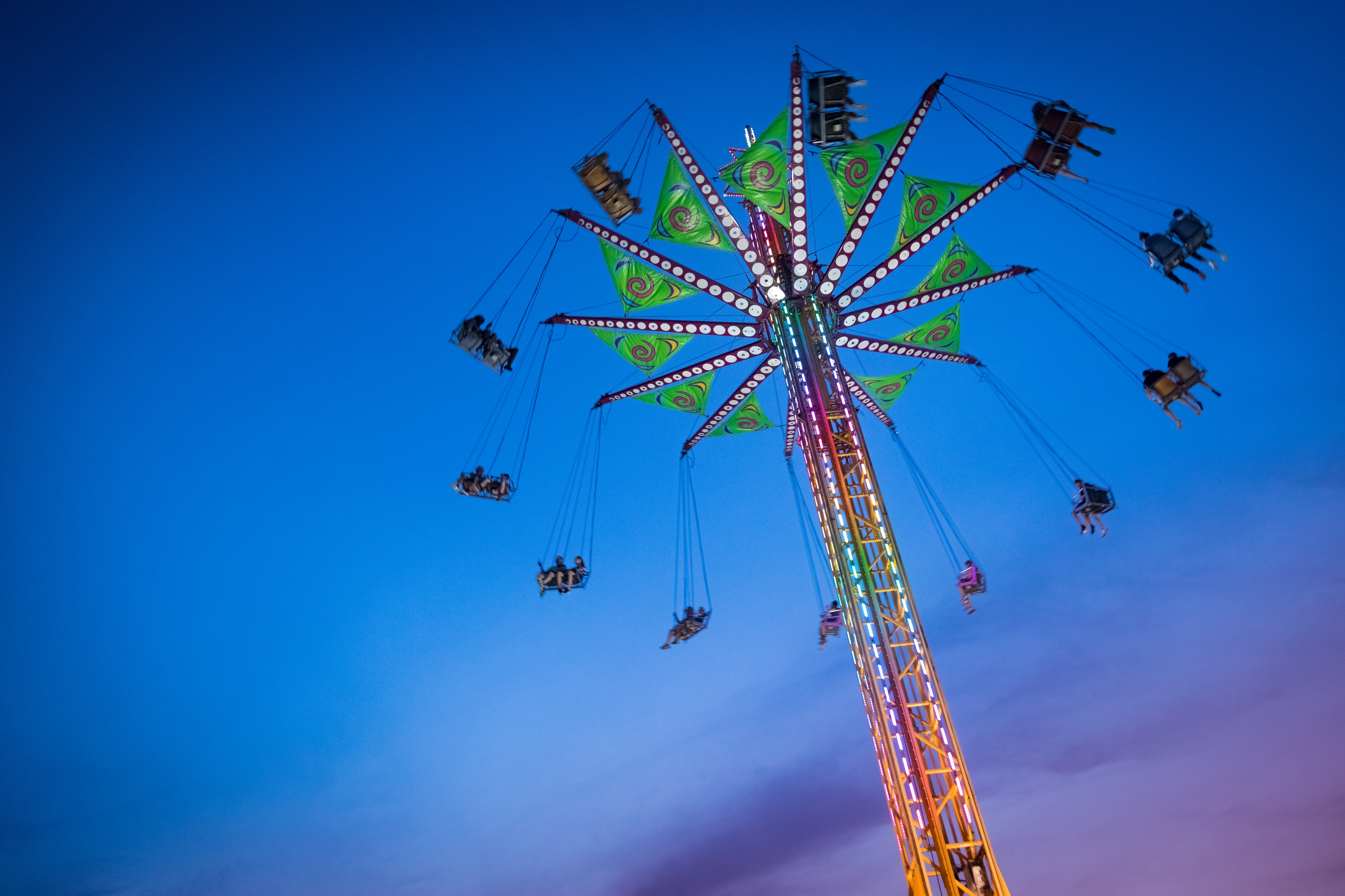 ride, blue, sky, midland  mi, night time, night, green, summer, fun, verano, county, time, orange, michigan, red, Canon EOS 5D Mark IV, outdoors, evening, HD Wallpaper