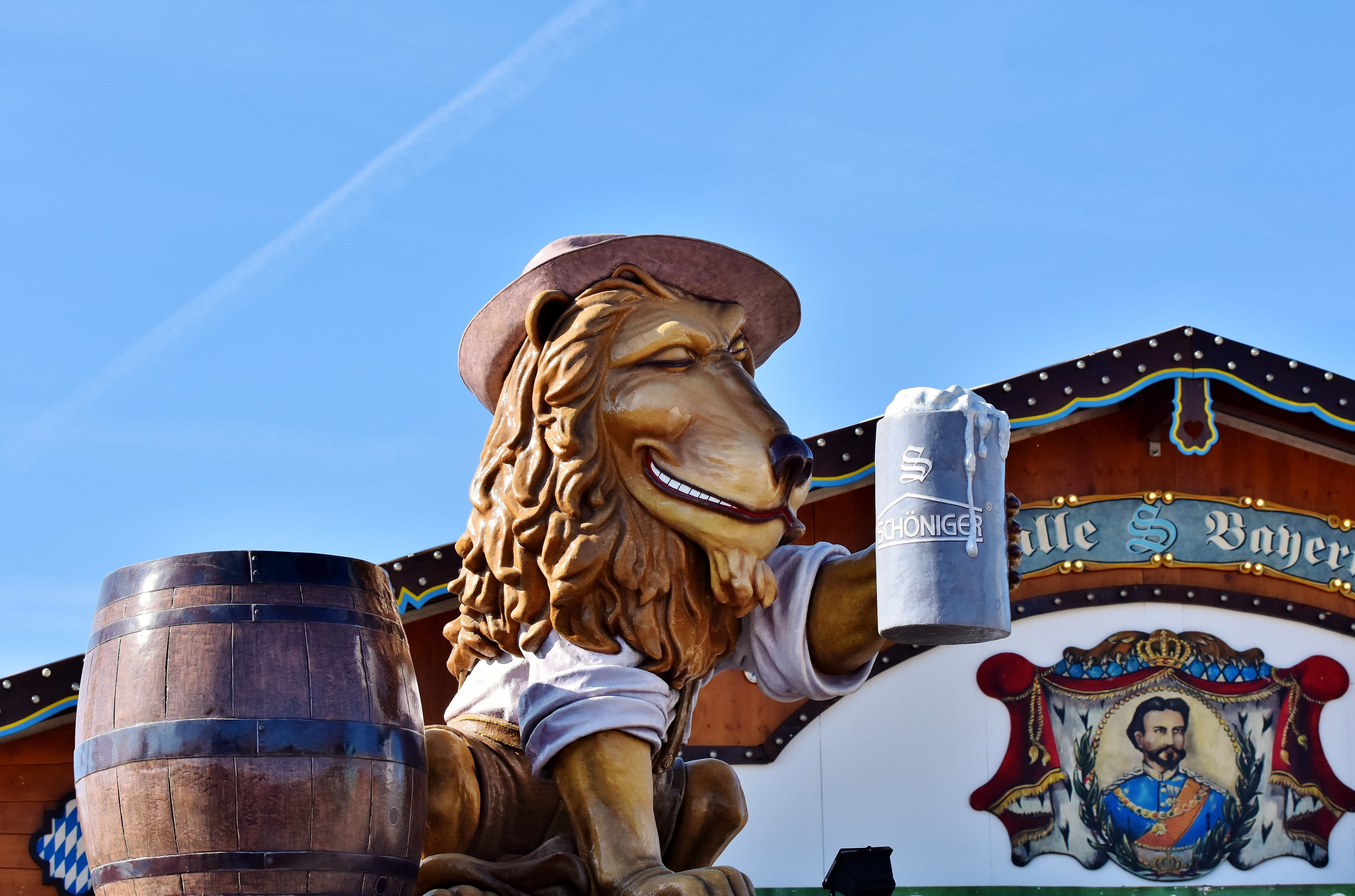 day, no people, fairground, figure, blue, folk festival, travel destinations, creativity, barrel, the past, sculpture, 5K, clear sky, sky, decoration, HD Wallpaper
