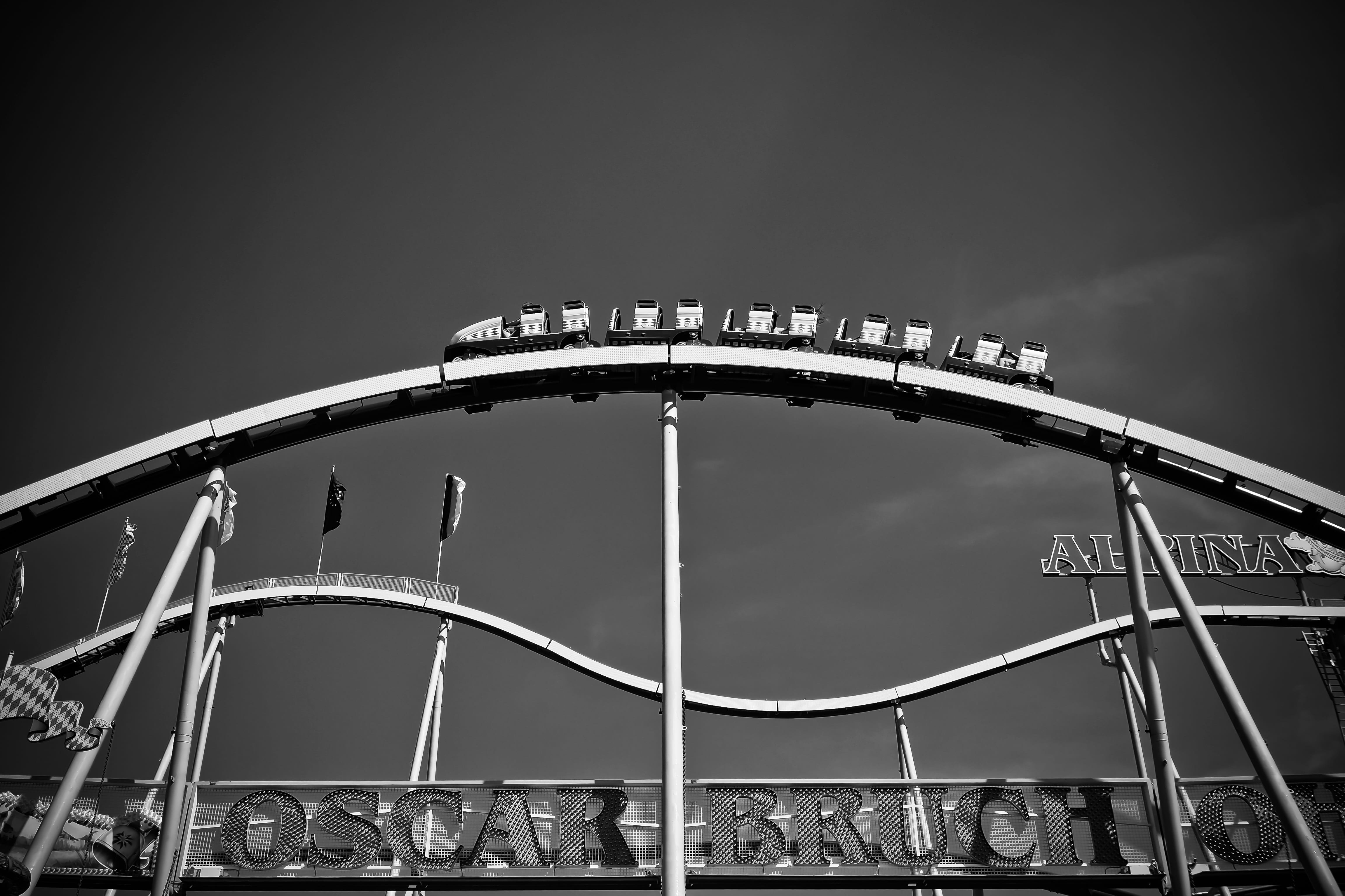 tradition, entertainment, arts culture and entertainment, shape, hustle and bustle, joy, thrill, black white, dare, festival site, high, black and white, HD Wallpaper