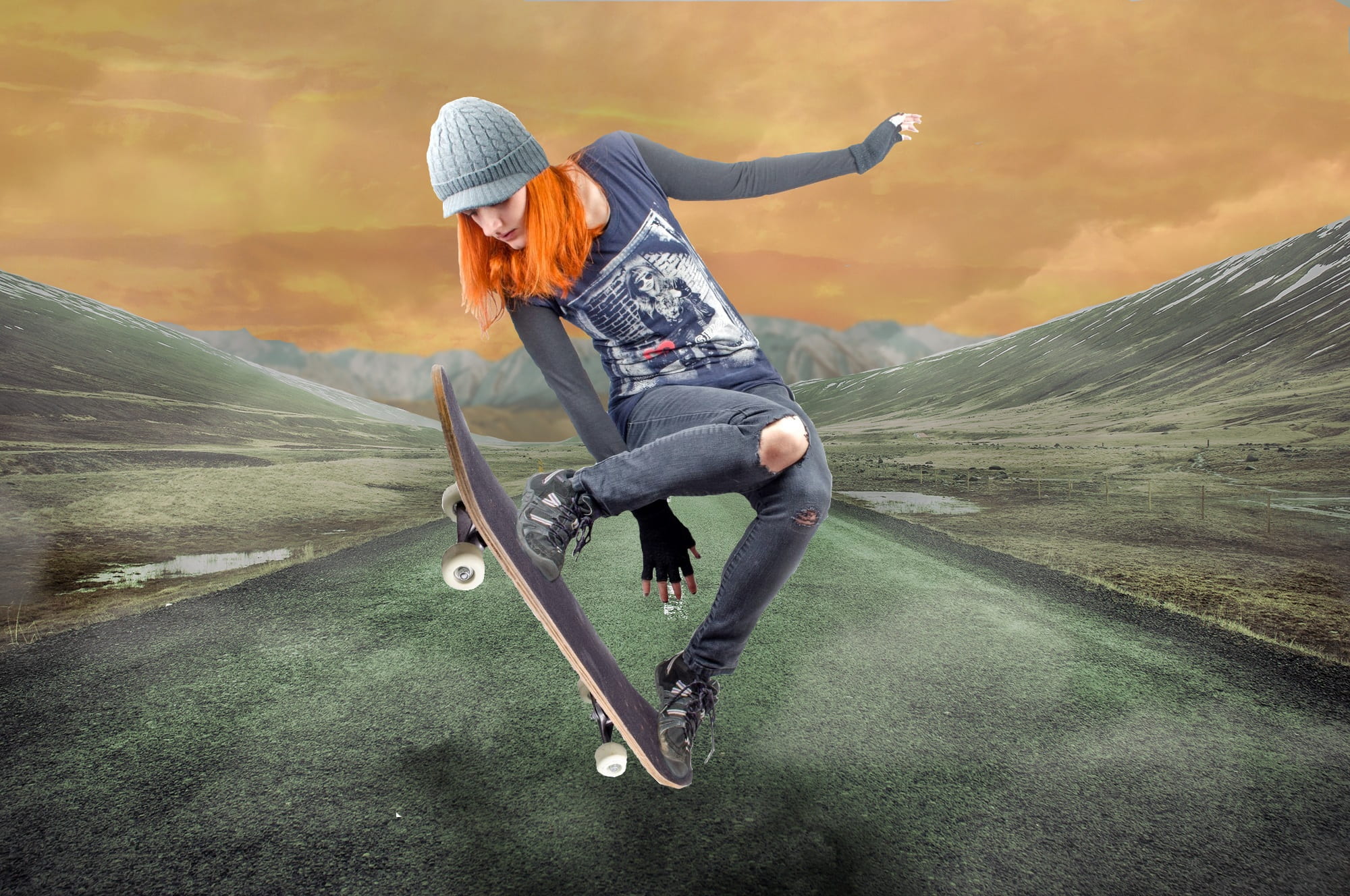 blue, road, landscape, sporty, healthy lifestyle, speed, motion, young adult, leisure, active, jump, playing, train, movement, nature, outdoors, lifestyles, HD Wallpaper