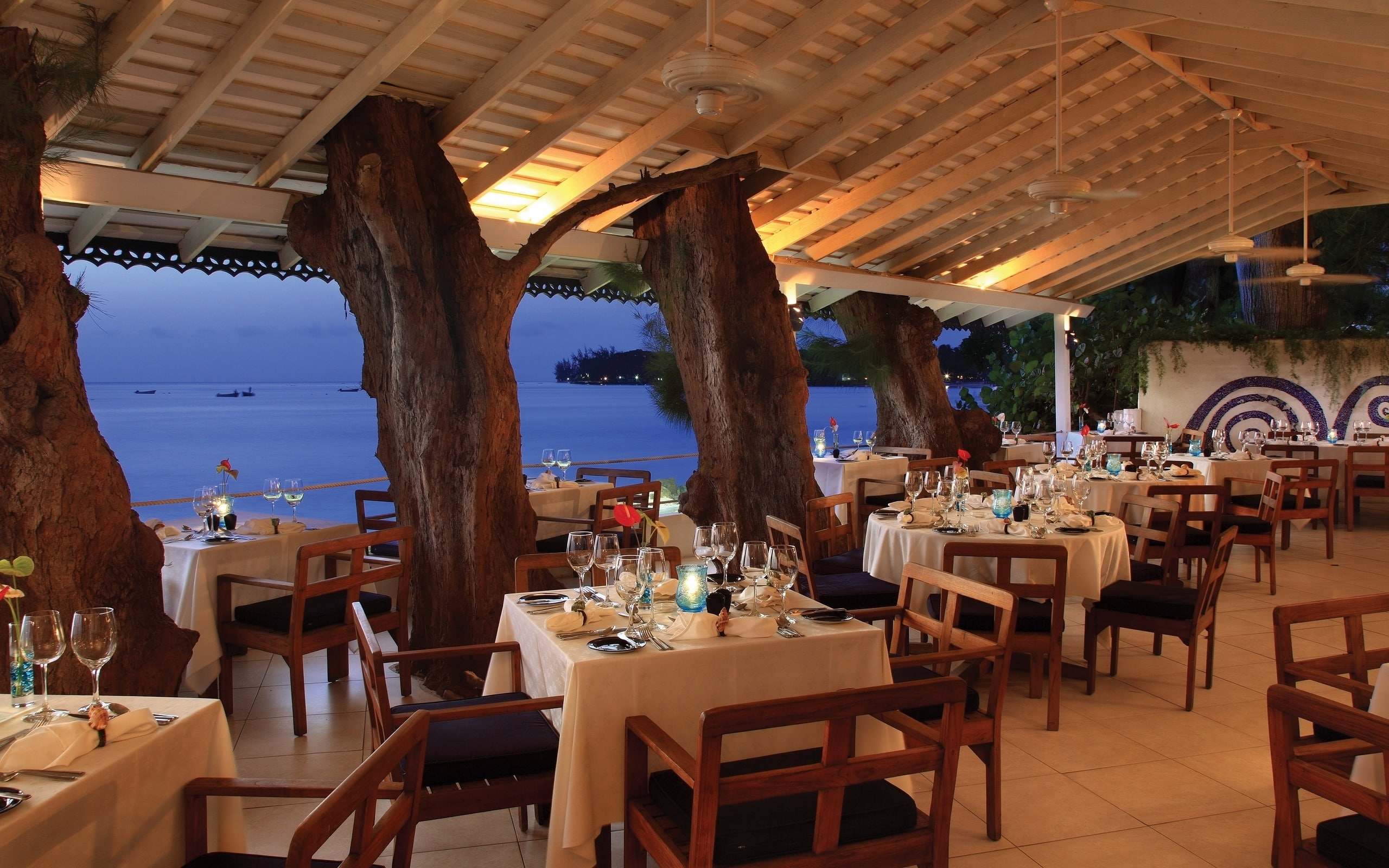 bellevue, sea, 2K, view, food, restaurant, diner, HD Wallpaper