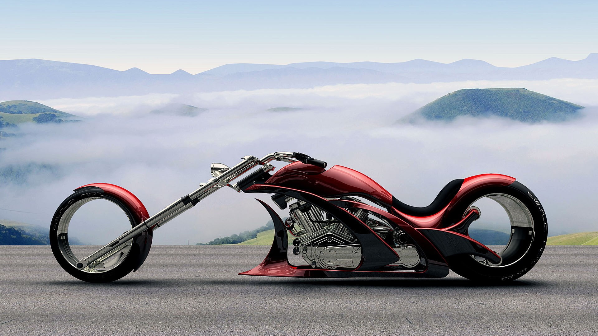 Lamborghini, cars, 1080P, motorbikes, x, motorcycles, art, Chopper, hd, HD Wallpaper