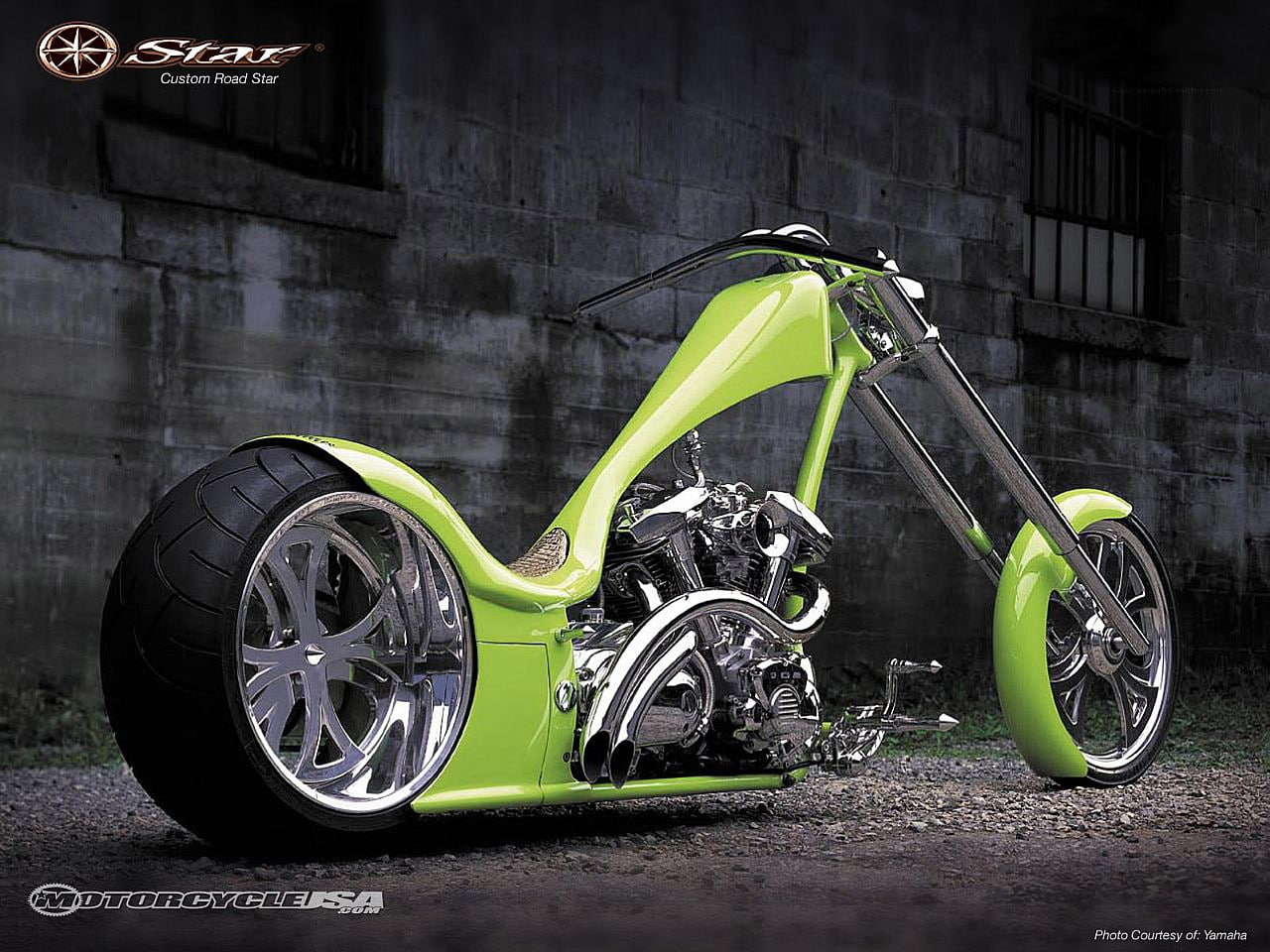 Yamaha, art, 720P, star, motorcycles, hd, road, Custom, Chopper, dark, HD Wallpaper