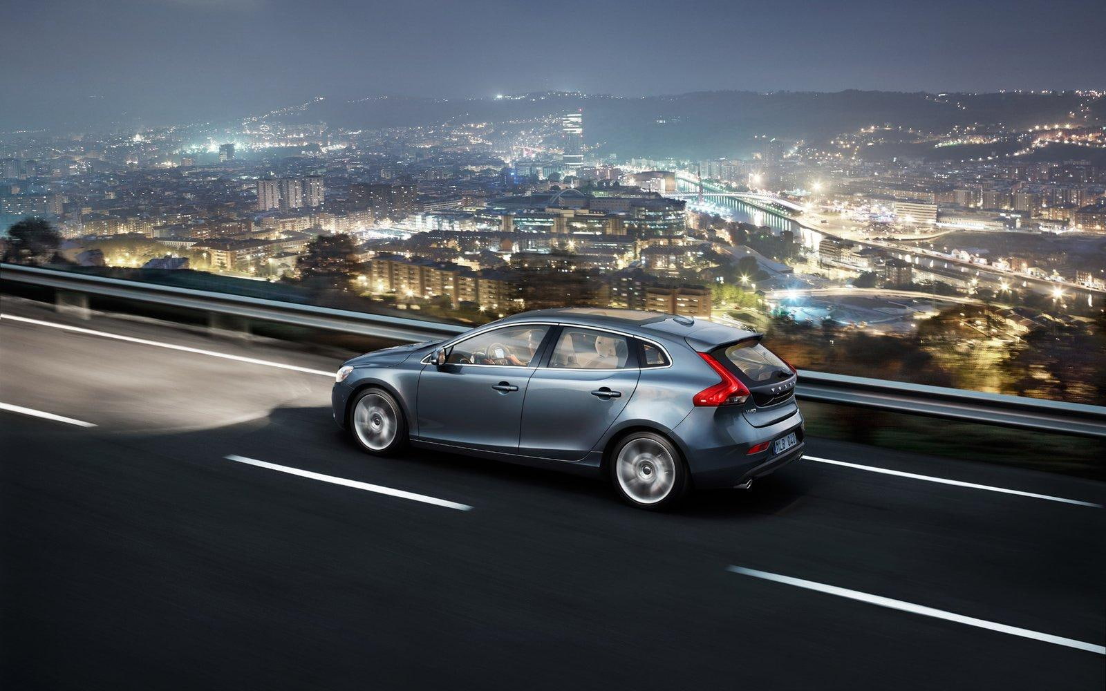 highway, city, night, volvo, 720P, car, HD Wallpaper