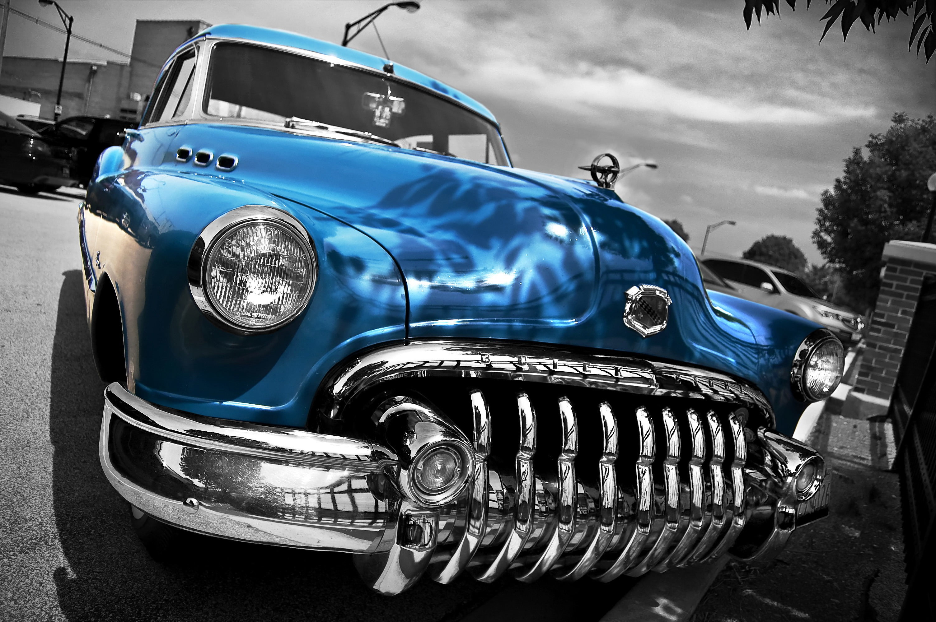 HDR, Buick, front, 2K, 1950, retro, car, Classic, HD Wallpaper