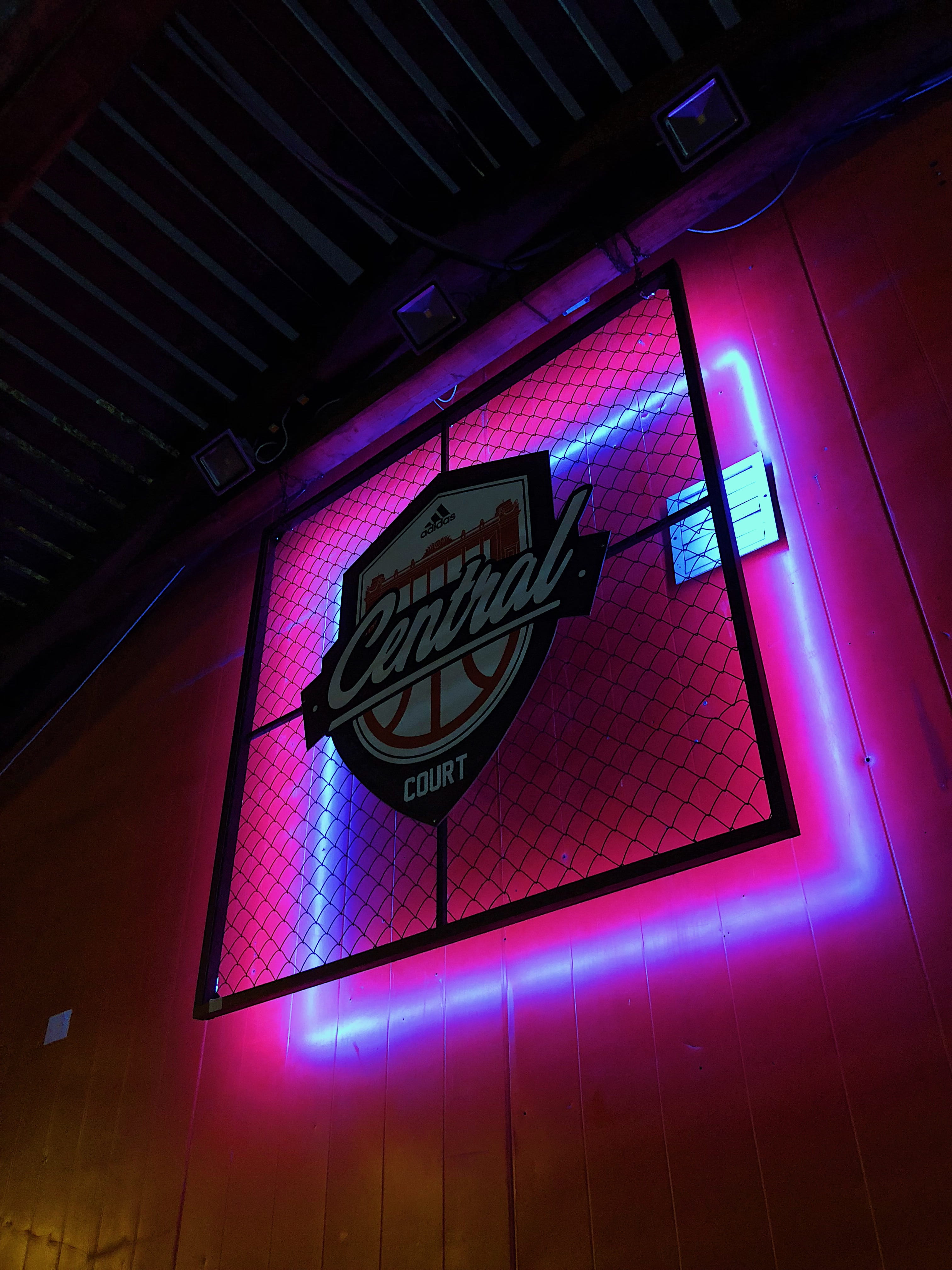 illuminated, capital letter, pink color, communication, built structure, architecture, car, light, western script, ceiling, basketball, neon, vehicle, nightlife, Phone HD Wallpaper