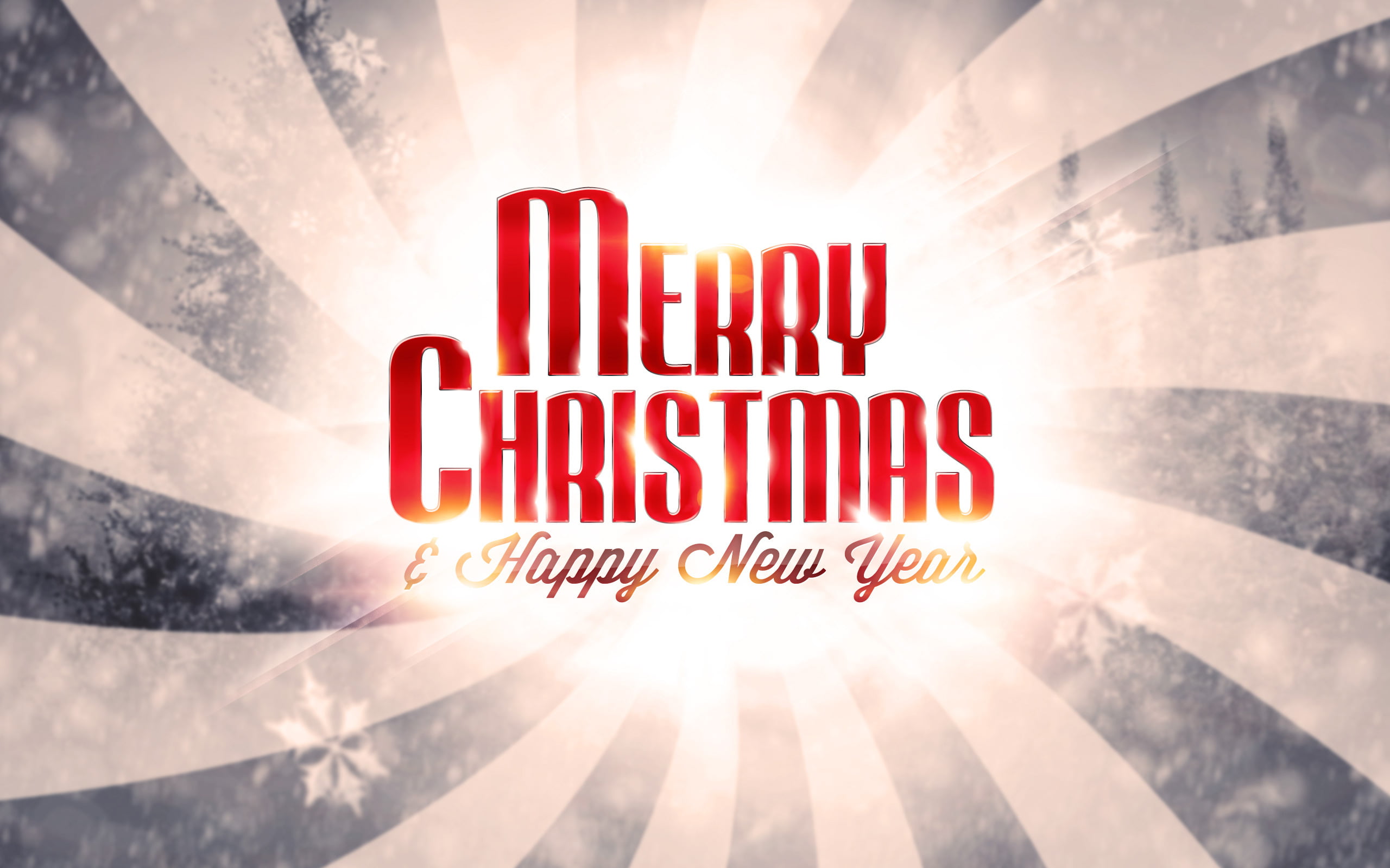banner, stripes, western script, no people, lens flare, vector, design, 2560x1600, communication, lettering, merry christmas and happy new year, text, HD Wallpaper