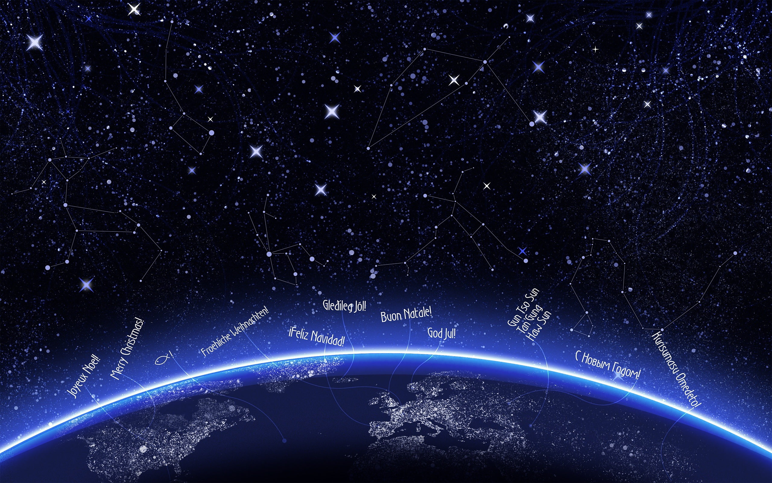 blue, technology, planet - Space, astronomy, cloud - sky, happy new year, world map, illuminated, constellation, dark, glowing, nature, neon, outdoors, HD Wallpaper