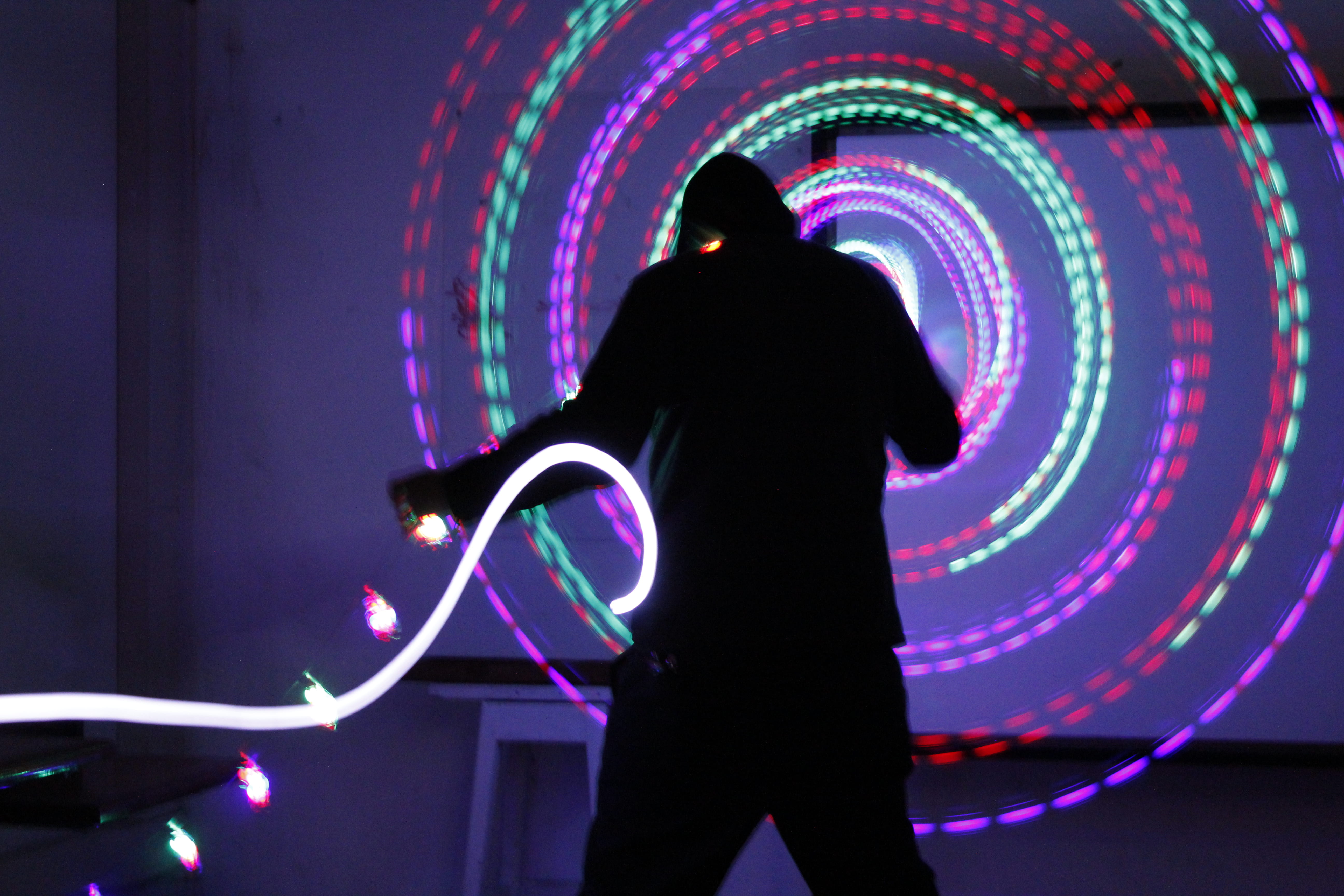 audio, bright, silhouette, abstract, lighting equipment, lights, person, blurred motion, 5K, sound, three quarter length, party, disco, nightclub, indoors, HD Wallpaper