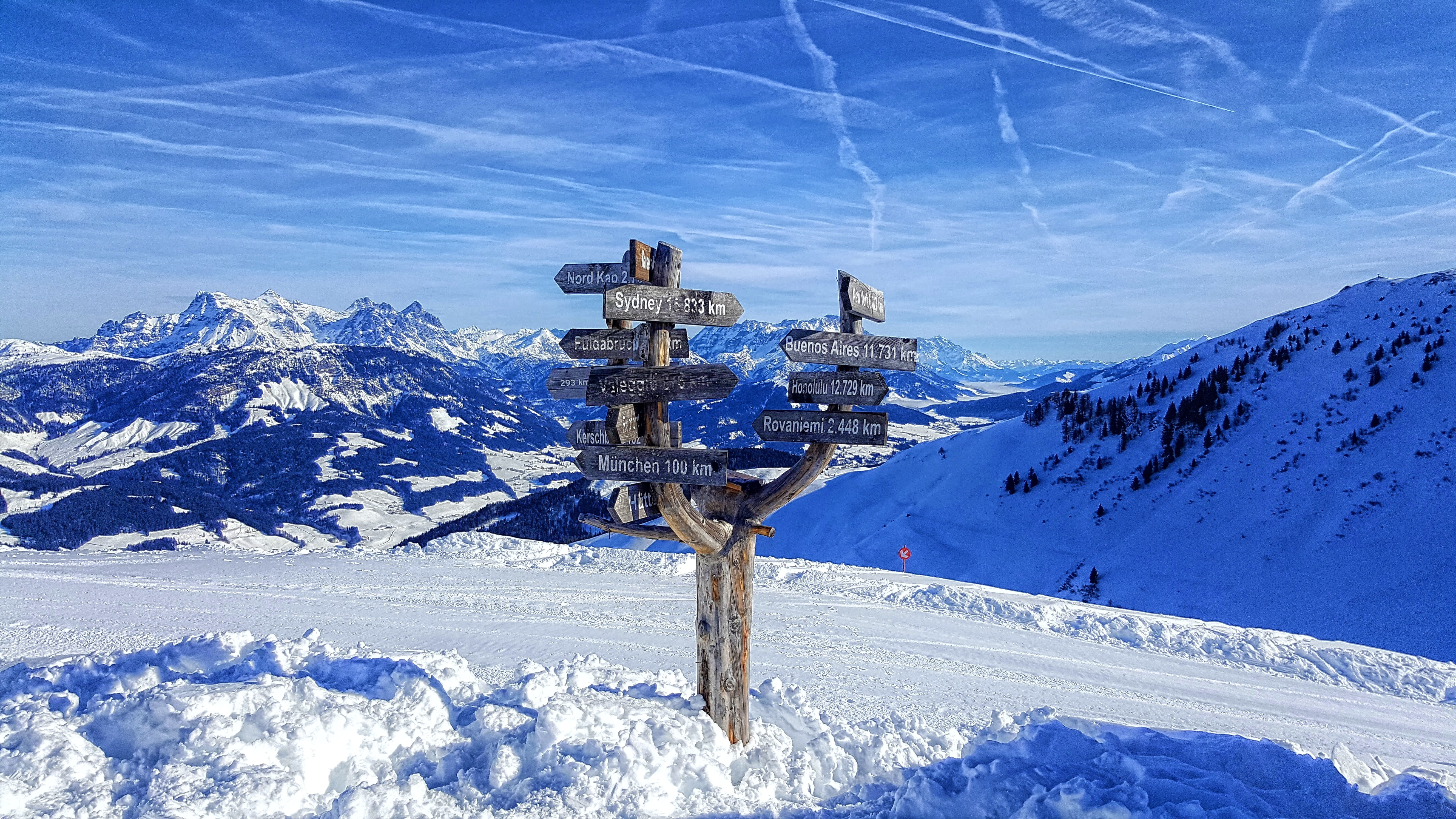 cold temperature, wood panel, nature, day, environment, sky, tranquil scene, mountain, sankt johann in tirol, wintry, non-urban scene, 5K, mountain range, HD Wallpaper